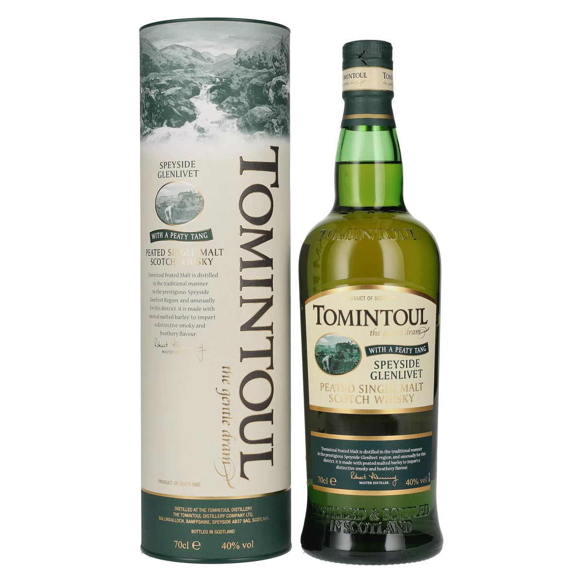 Tomintoul Single Peated Malt WITH A PEATY TANG 40% Vol. 0,7l in Geschenkbox