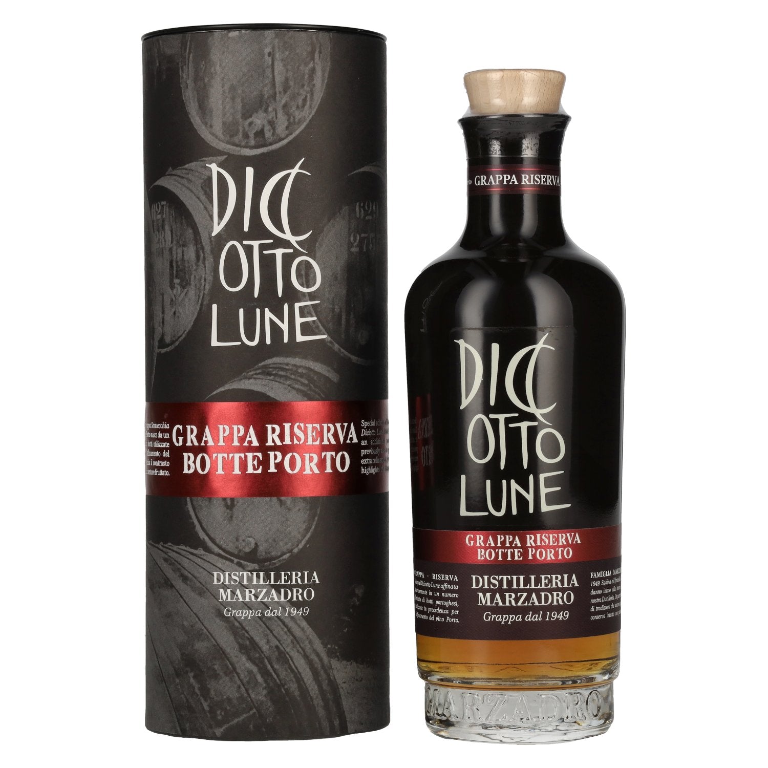 Marzadro DICIOTTO Lune Botte Porto 42% ABV 0.5l in a gift box