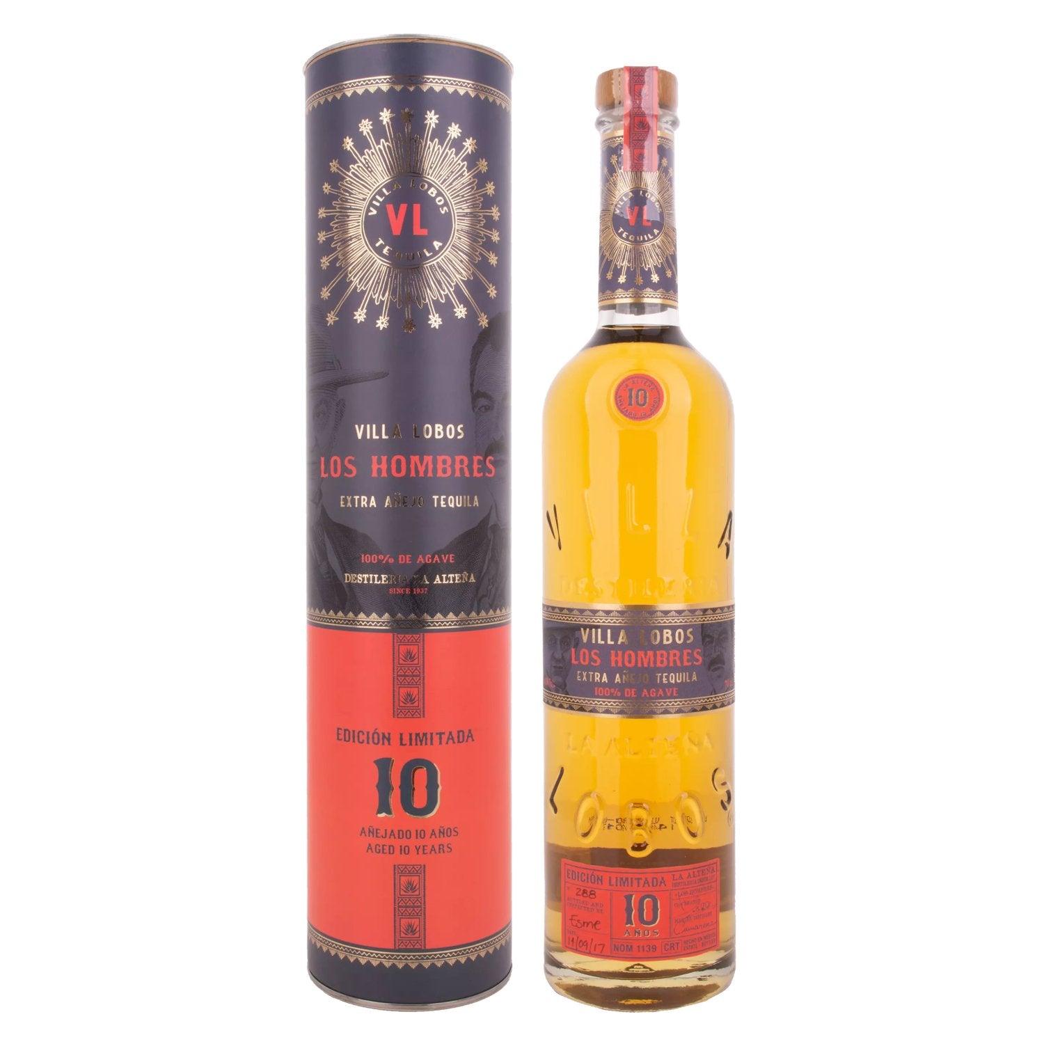 Villa Lobos Tequila LOS HOMBRES 10 Años Extra Añejo Edición Limitada 40% Vol. 0,7l in geschenkverpakking