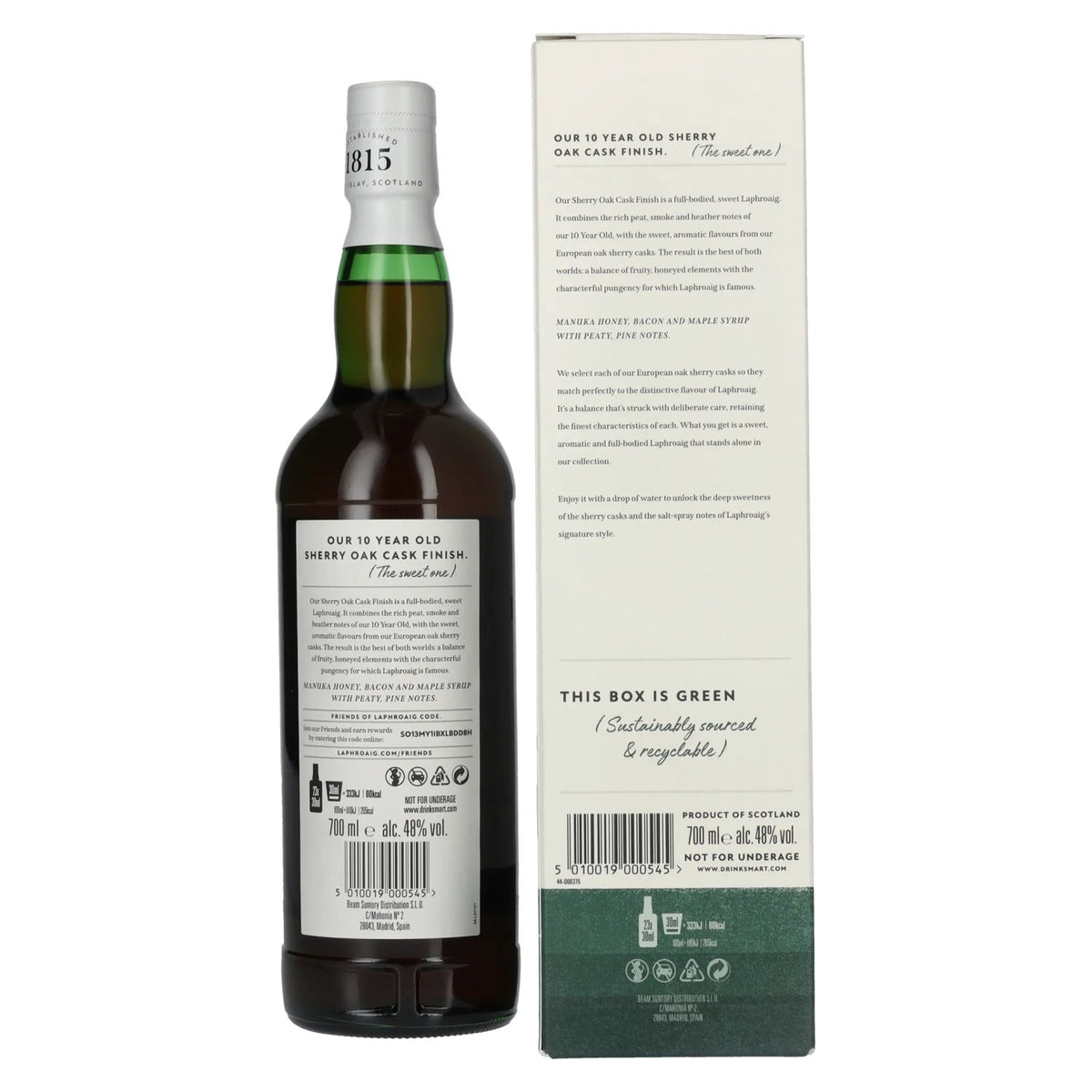Laphroaig 10 Years Old Sherry Oak Cask Finish 48% vol. 0.7 l in a gift box