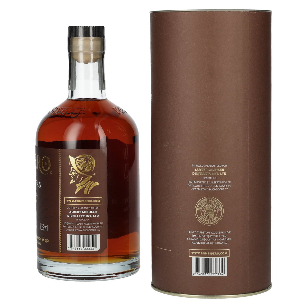 Ron Espero Caribbean Cocoa &amp; Rum Liqueur 40% vol. 0.7 l in a gift box