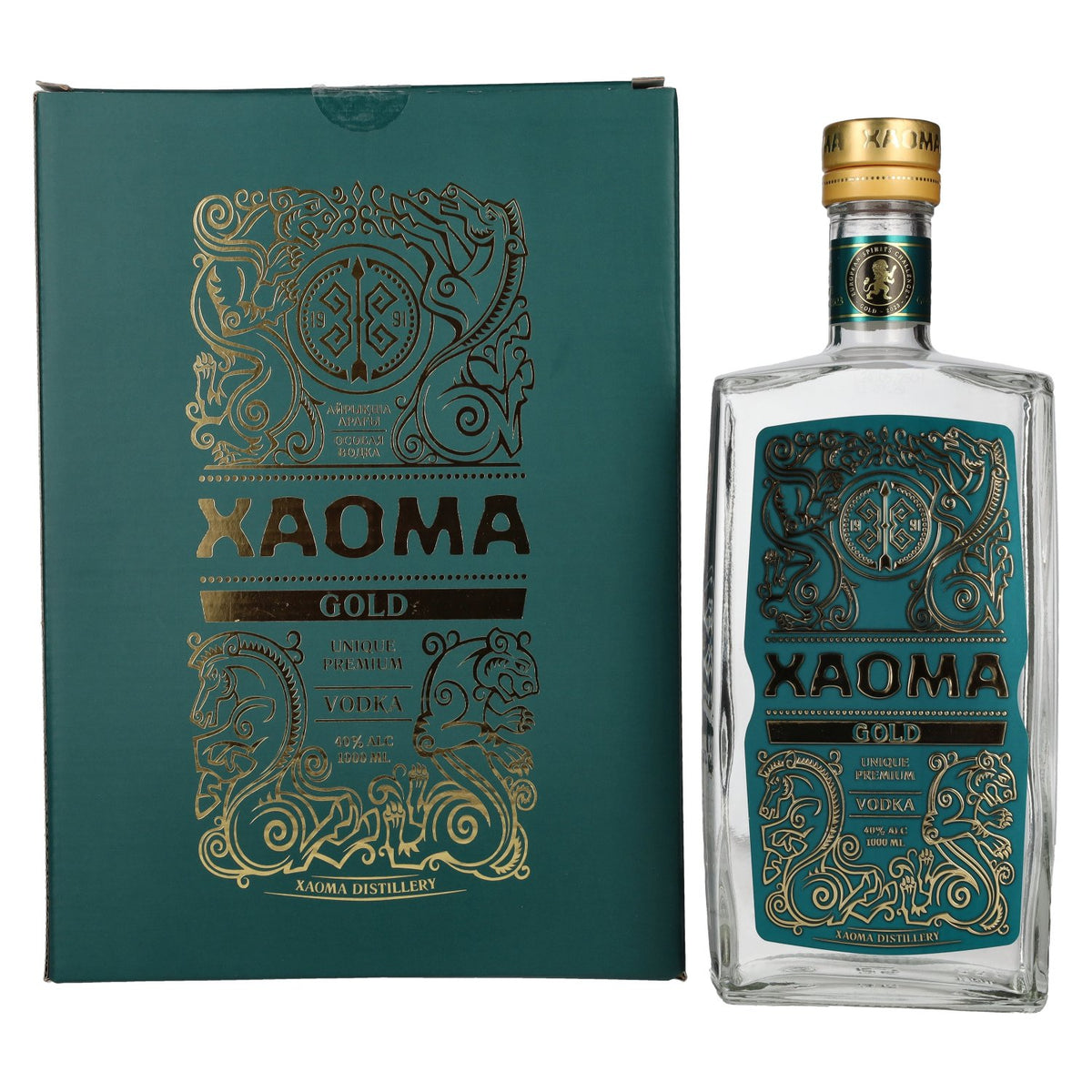 XAOMA Gold Unique Premium Vodka 40% Vol. 1l in gift box