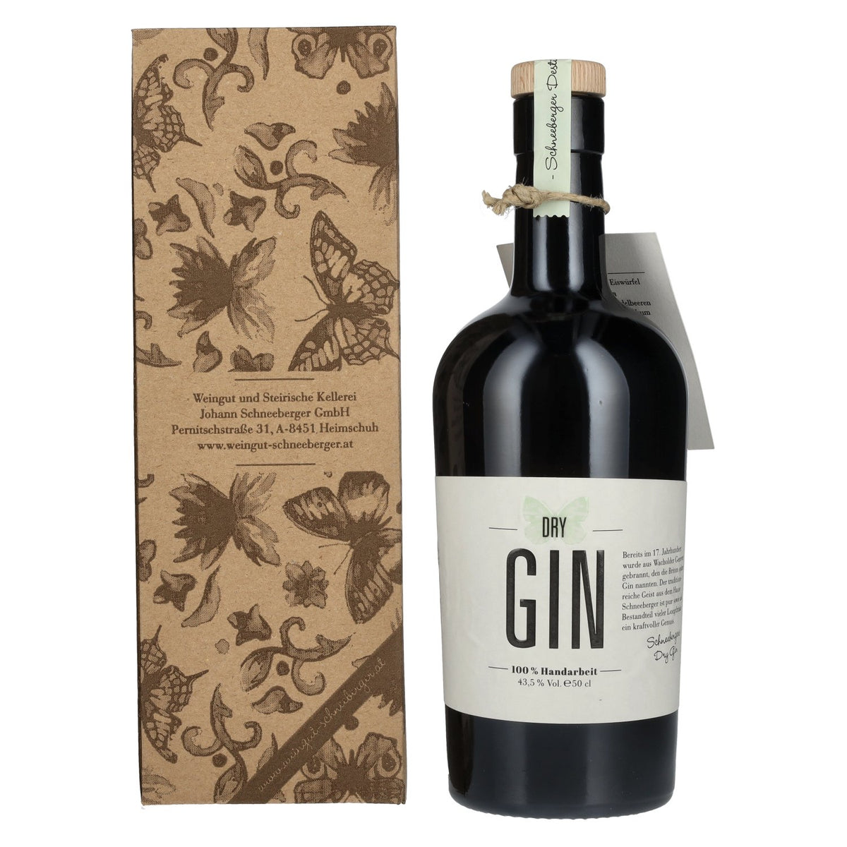 Schneeberger Dry Gin 43,5 % vol., 0,5 l, dans un coffret cadeau