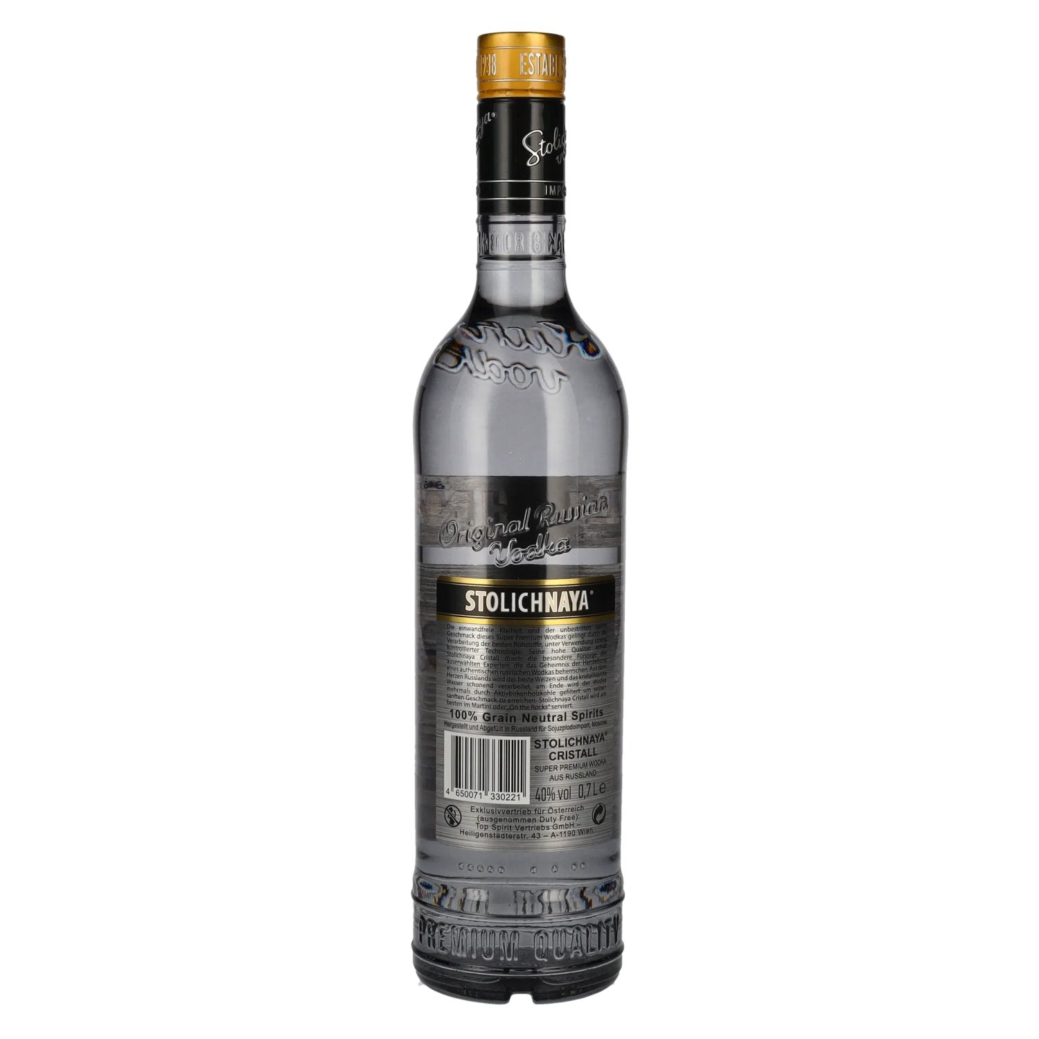 Stolichnaya Premium Vodka FKP Cristall 40% Vol. 0,7l