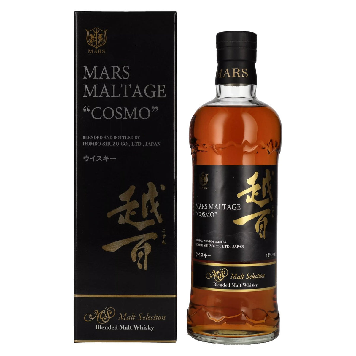 Mars Maltage Cosmo Malt Selection - Whisky japonais blended malt, 43 % vol., 0,7 l, dans un coffret cadeau