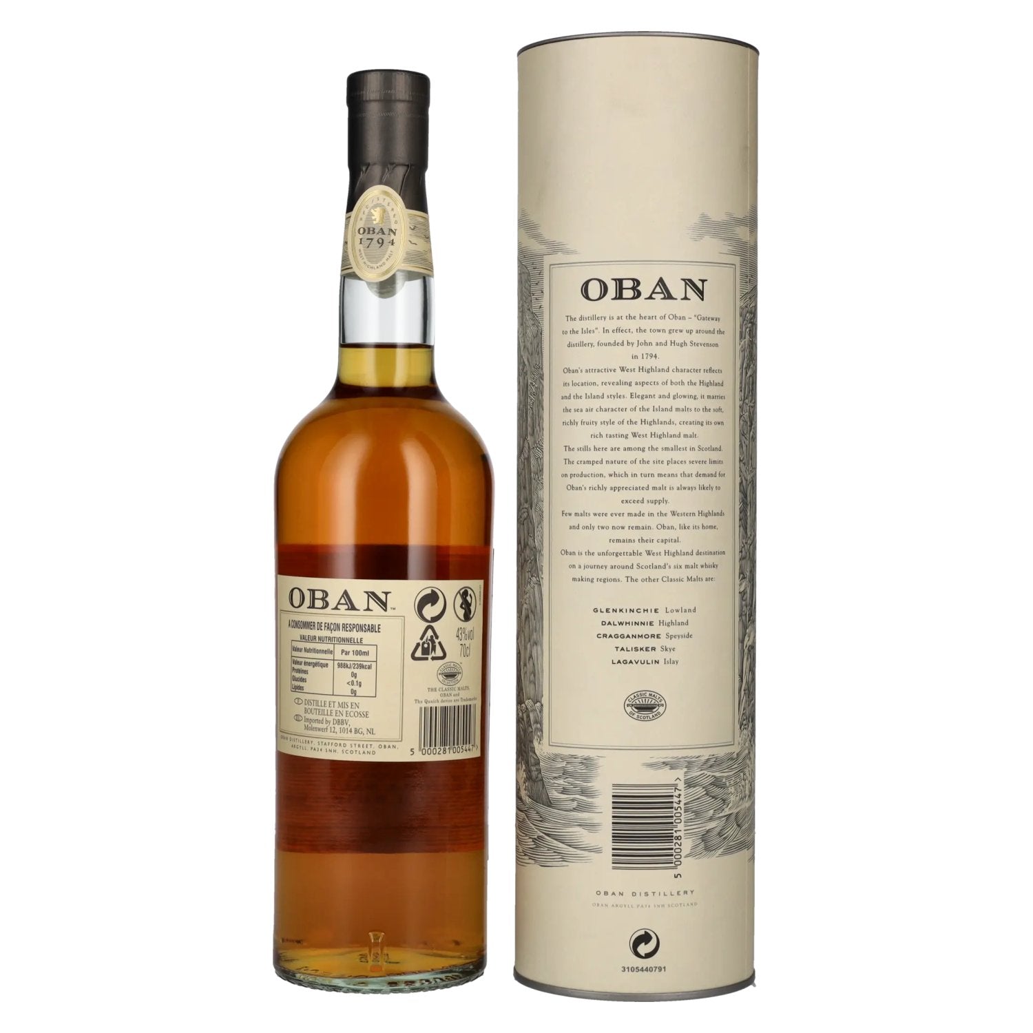 Oban 14 Years Old Single Malt Whisky 43% Vol. 0,7l in Geschenkbox