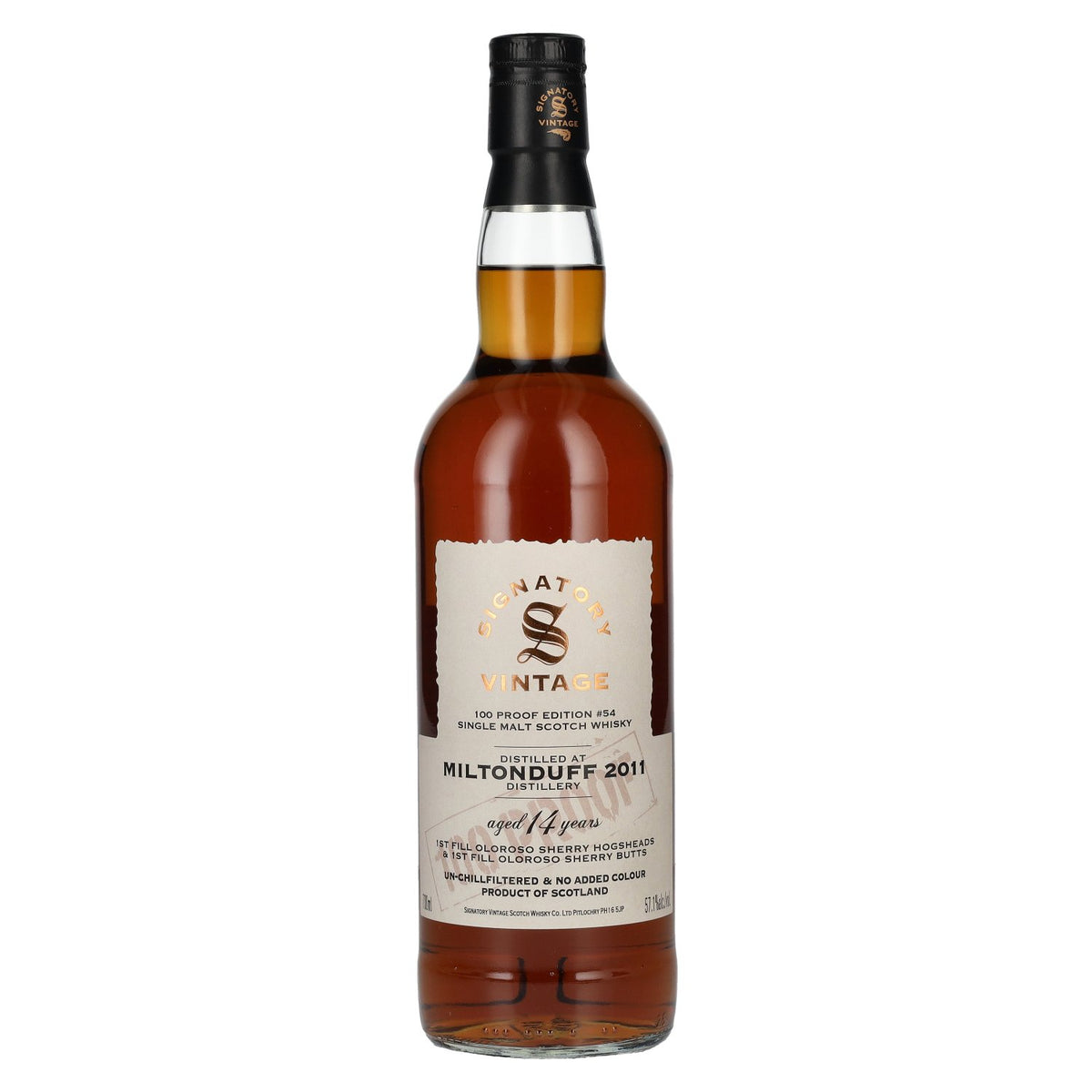 Signatory Vintage 100 Proof Edition Miltonduff 14 jaar oude single malt #54 2011 57,1% vol. 0,7 l