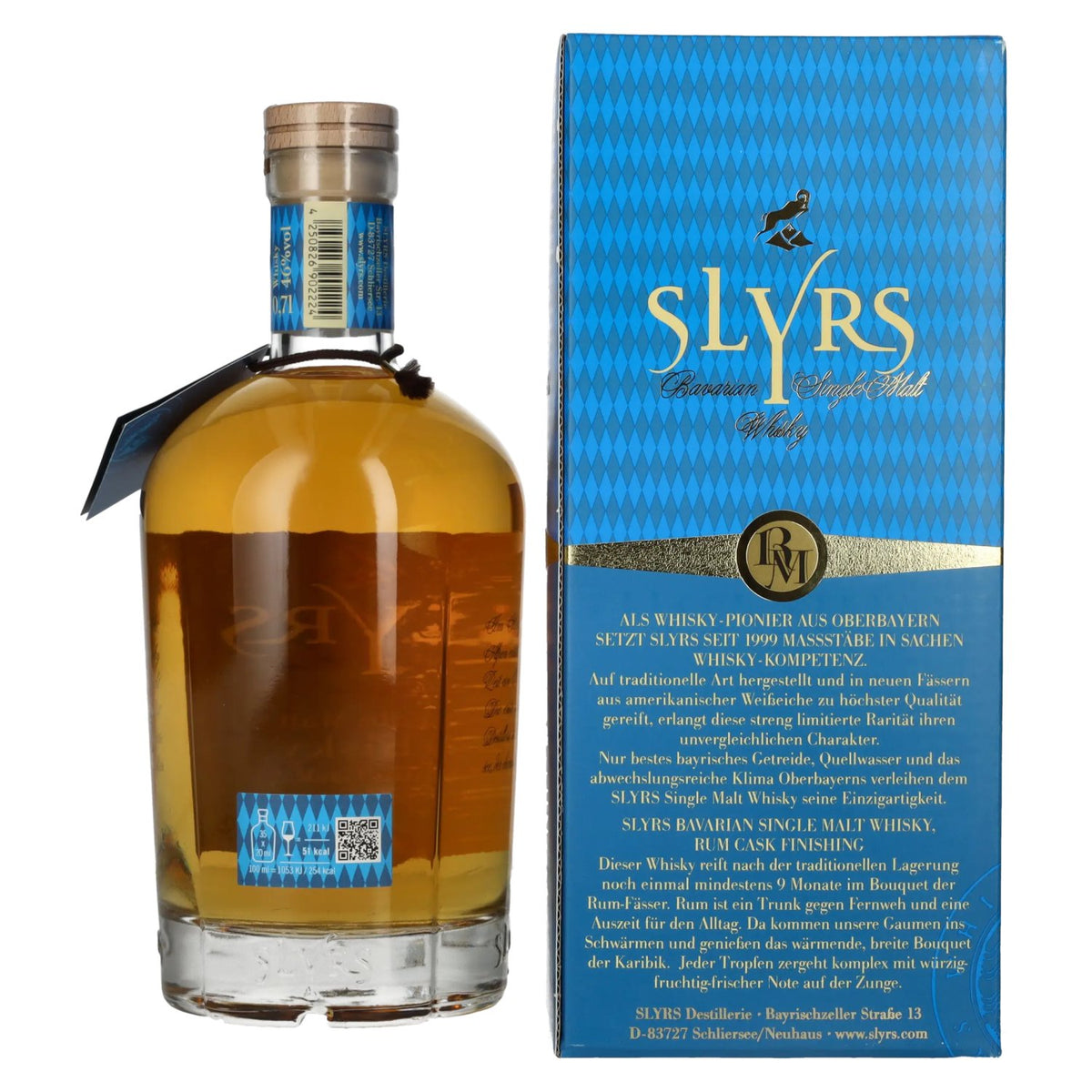 Whisky single malt Slyrs RUM CASK FINISH, édition limitée, 46 % vol., 0,7 l, dans un coffret cadeau