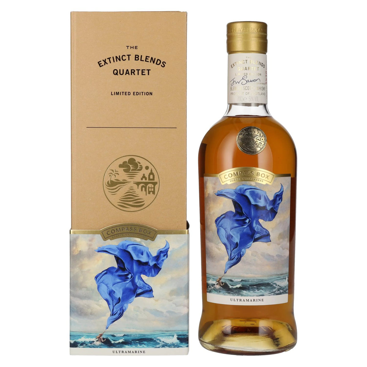 Compass Box ULTRAMARINE Extinct Blends Quartet Blended Scotch Whisky 51% Vol. 0,7l en coffret cadeau