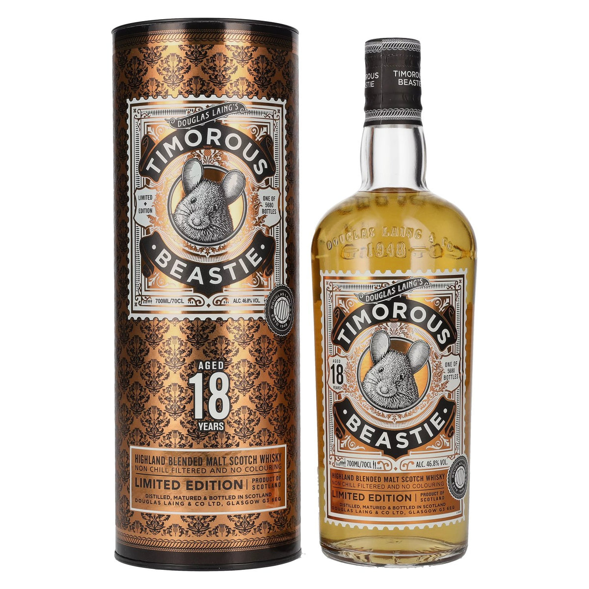 Douglas Laing Timorous Beastie 18 Years Old Limited Edition 46.8% vol. 0.7l in a gift box