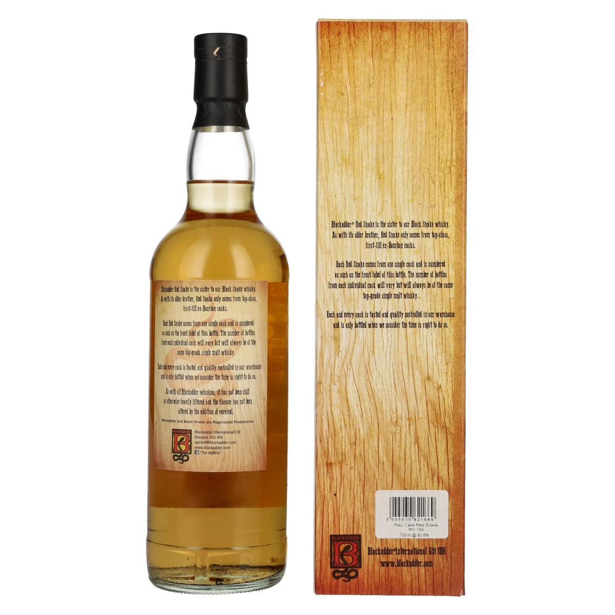 Blackadder 8 Years Old RED SNAKE Raw Cask Single Malt Scotch Whisky 60,6% Vol. 0,7l en boîte cadeau
