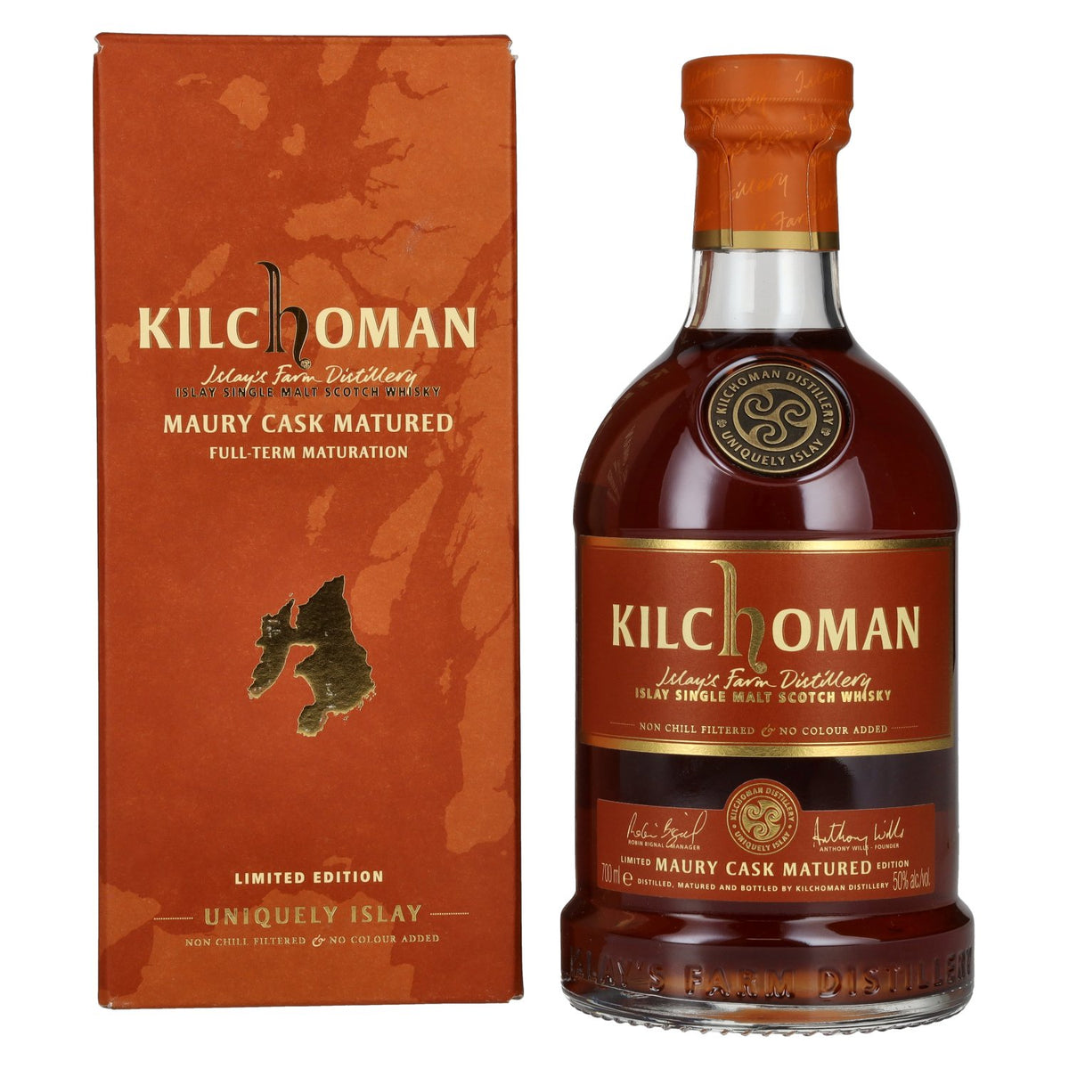Kilchoman MAURY CASK MATURED Single Malt Scotch Whisky Limited Edition 50% vol. 0,7 l in geschenkverpakking
