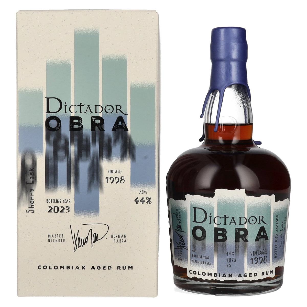 Dictador OBRA VINTAGE 25 Years Old SHERRY CASK Rum 1998 44% Vol. 0,7l in Geschenkbox
