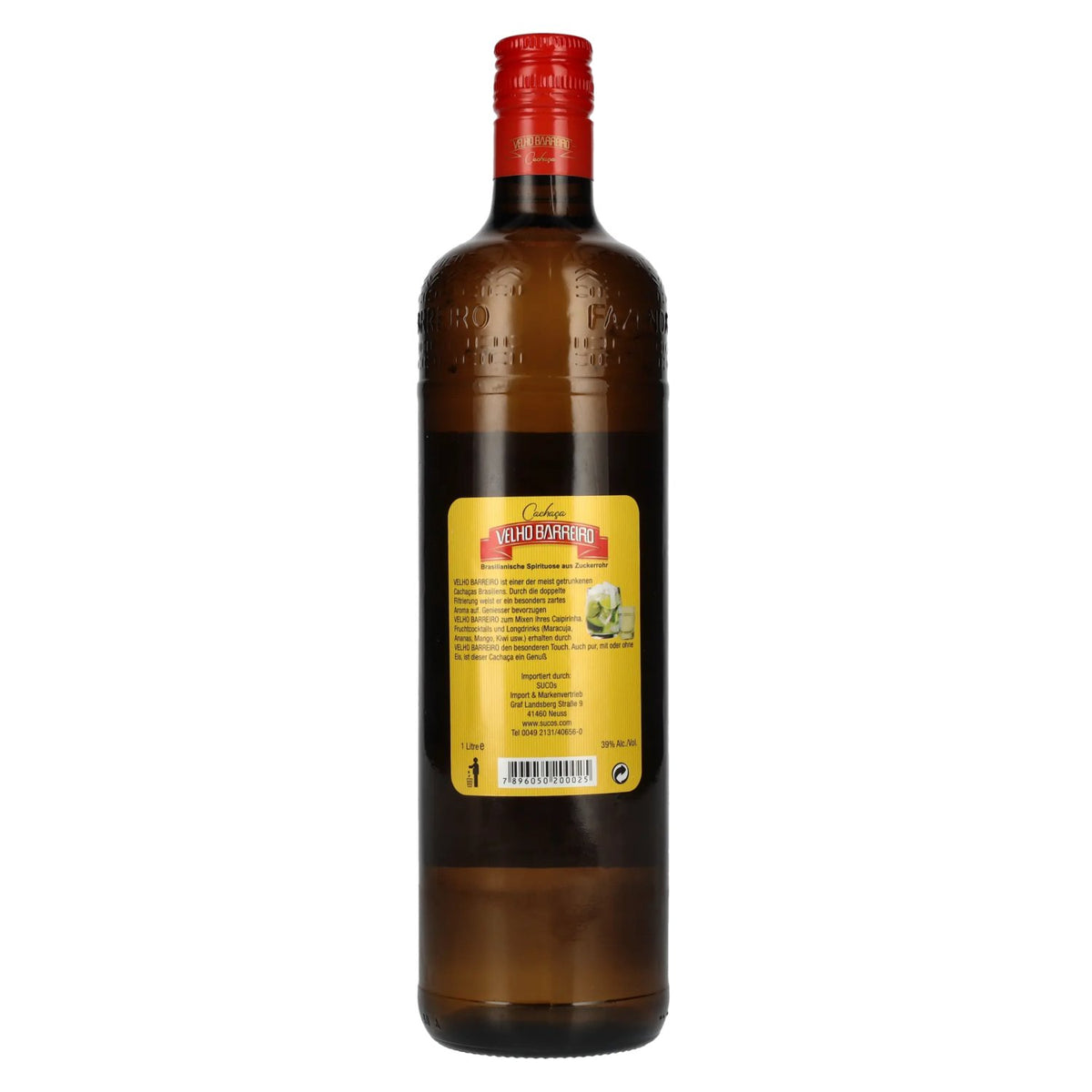 Velho Barreiro Cachaça 39% ABV 1 litre