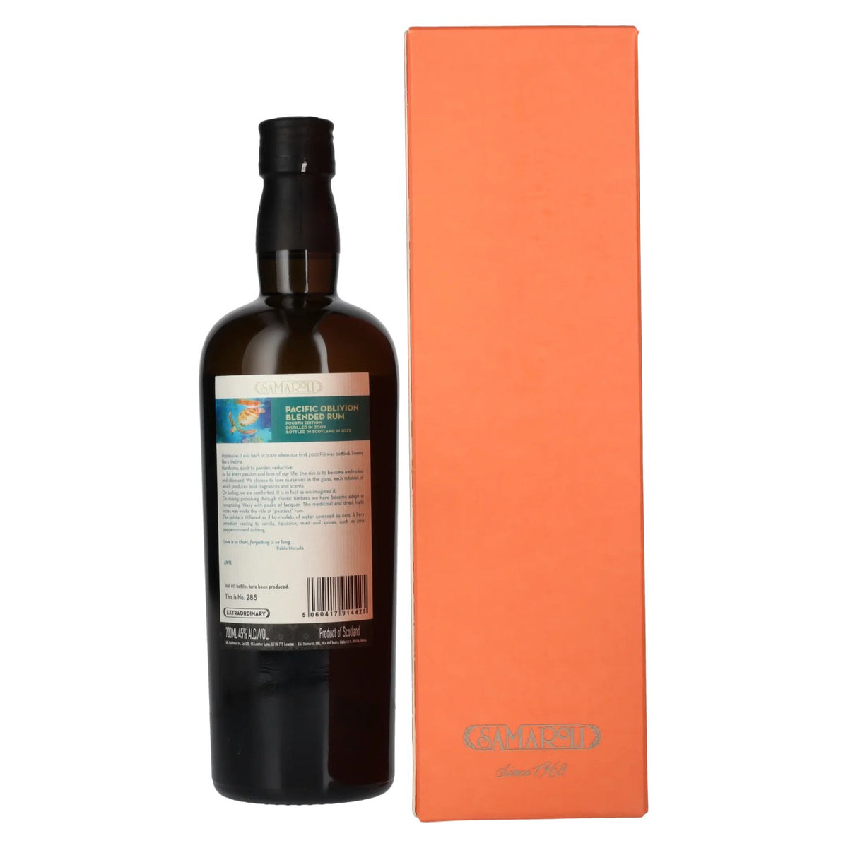 Samaroli Pacific Oblivion Blended Rum 2009 45% vol. 0.7 l in a gift box