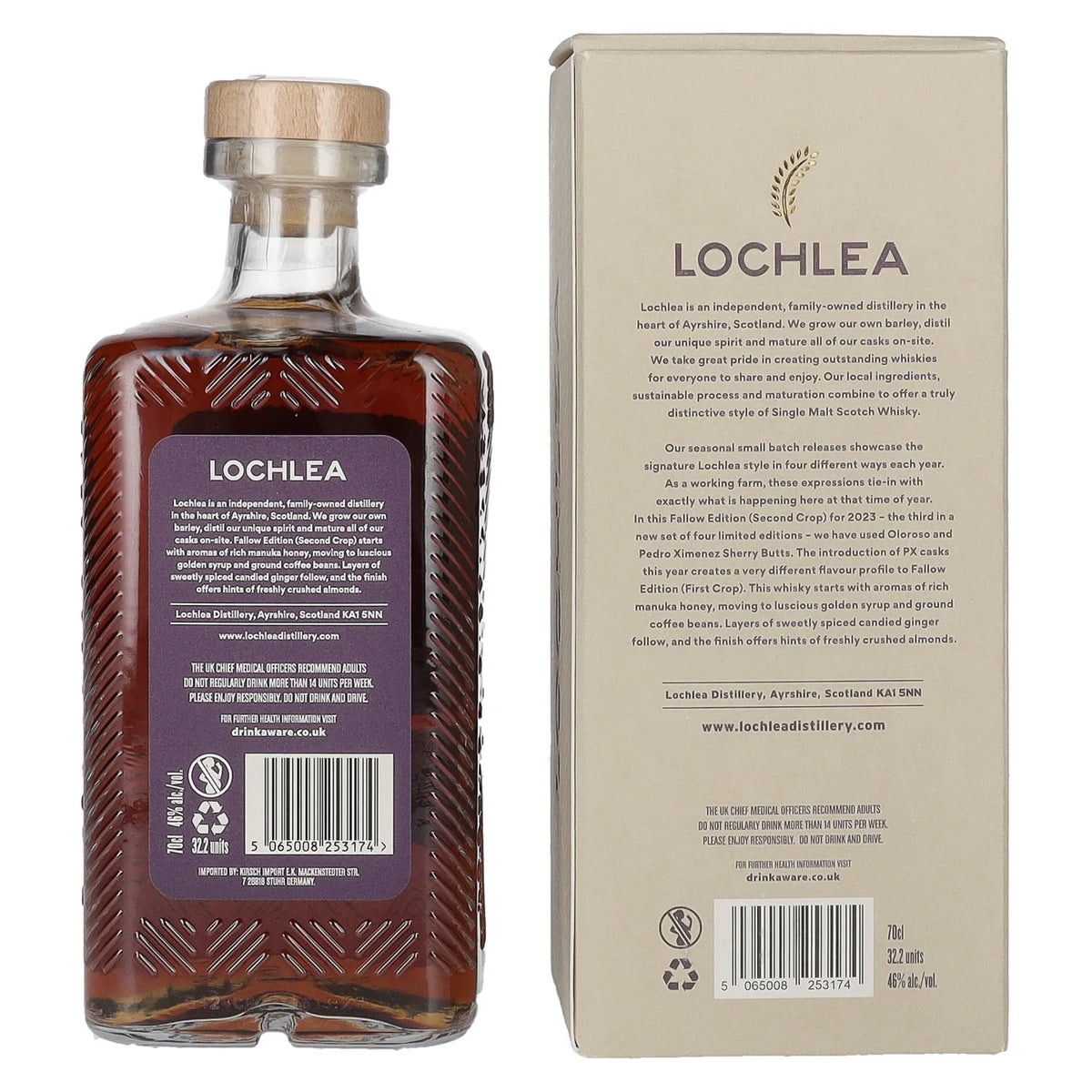 Lochlea FALLOW EDITION Second Crop Single Malt Scotch Whisky 46% ABV, 0.7 litres, in a gift box