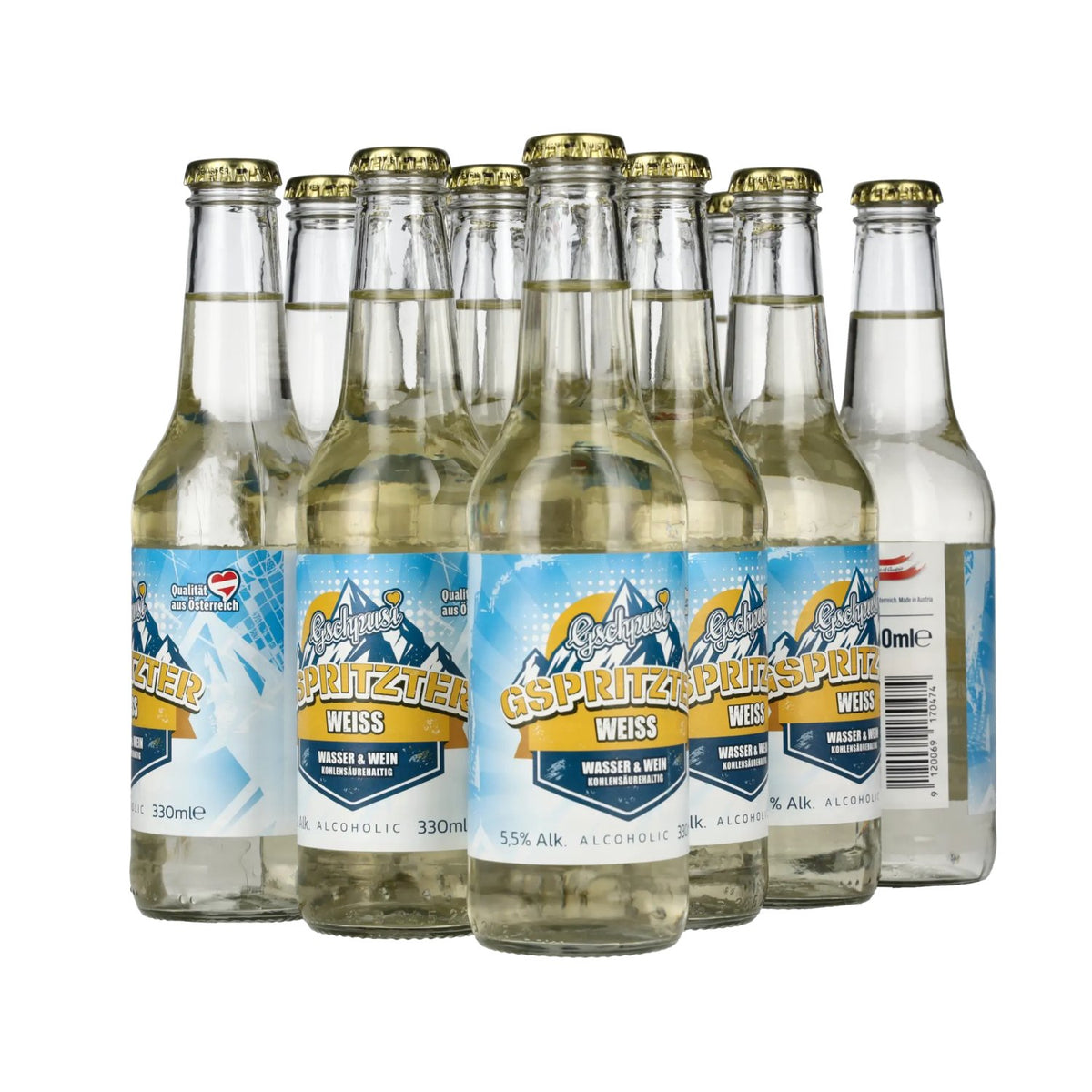 Gschpusi spritzer, white, 5.5% ABV, 12 x 0.33 l