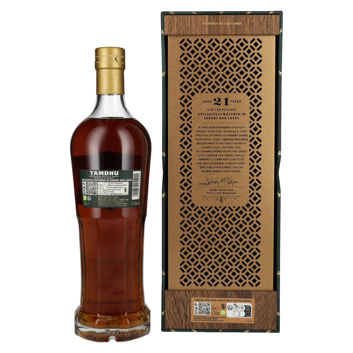 Tamdhu 21 Years Old Speyside Single Malt Limited Release 47.5% ABV 0.7l in a gift box