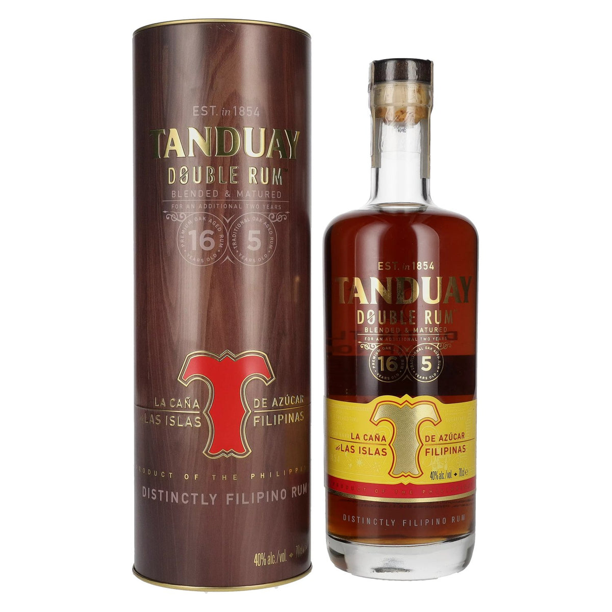 Tanduay Rum Double Filipino 40 % vol., 0,7 l, dans une boîte en fer-blanc