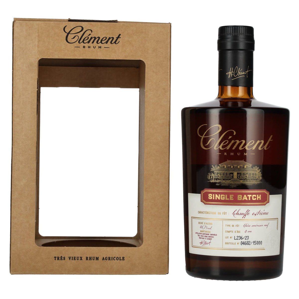 Clément Rhum Chauffe Extrême Single Batch 46,7% Vol. 0,5l in geschenkverpakking