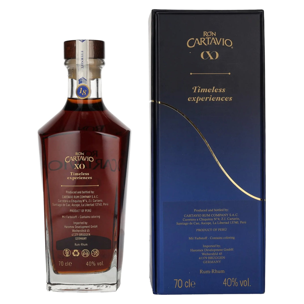 Ron Cartavio XO 18 ans Solera 40 % vol. 0,7 l dans un coffret cadeau