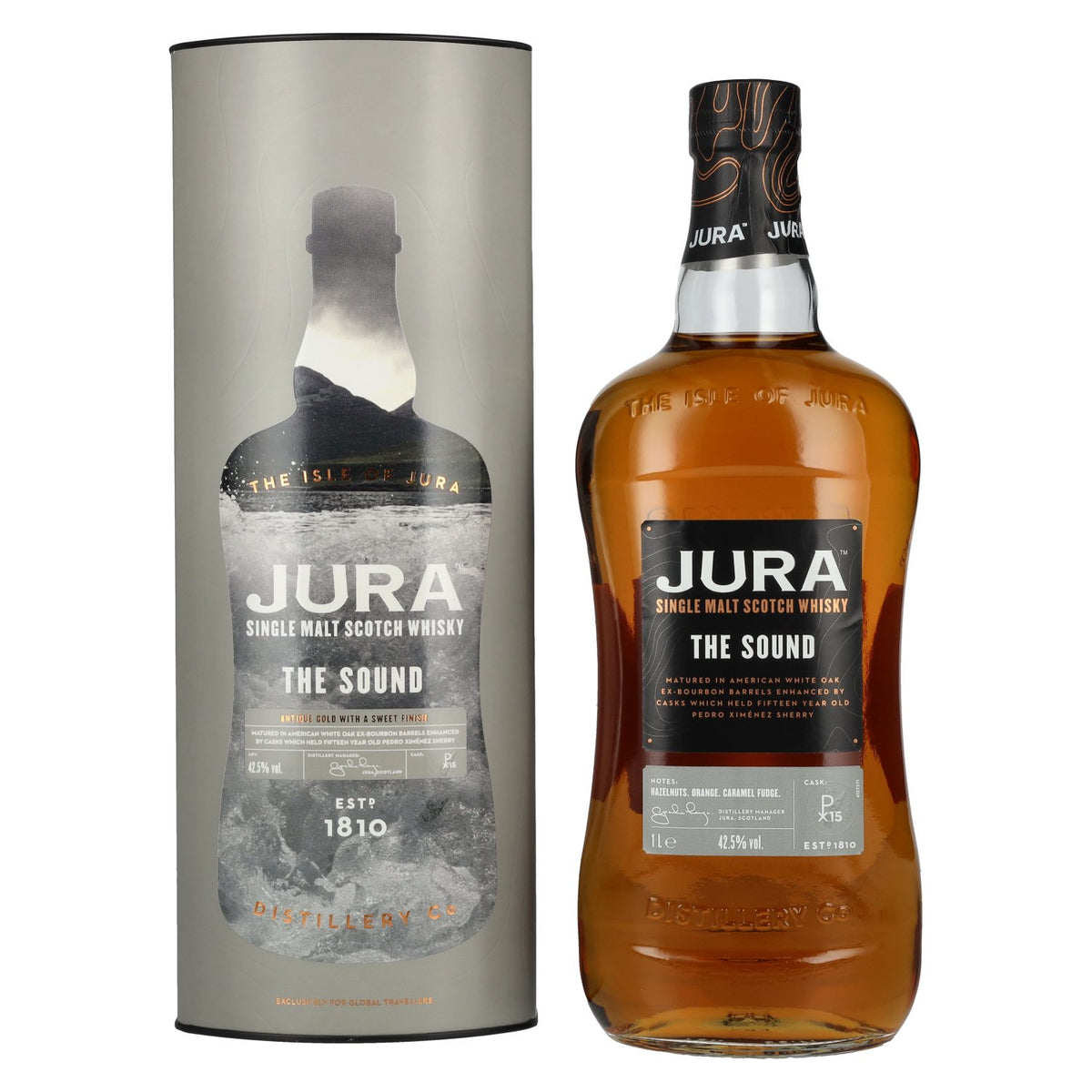 Jura THE SOUND Single Malt Scotch Whisky 42.5% ABV 1 litre in a gift box