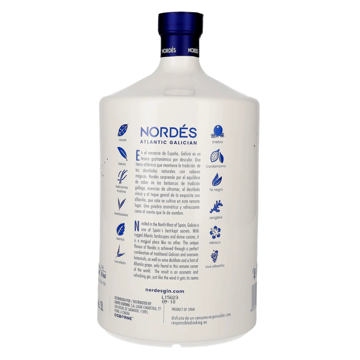 Nordes Atlantic Galician Gin 40% vol. 3 litres
