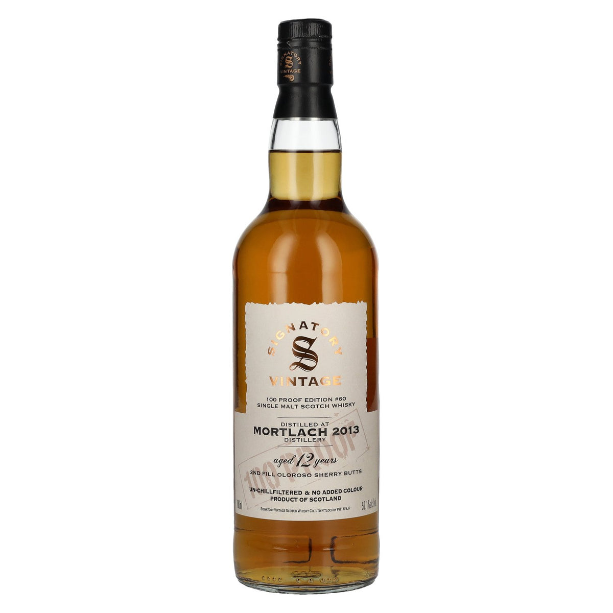 Signatory Vintage 100 Proof Edition MORTLACH 12 Years Old Single Malt #60 2013 57,1% Vol. 0,7l
