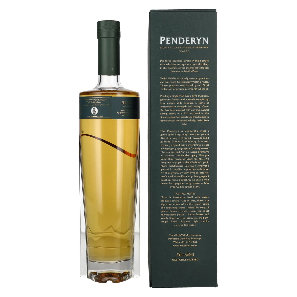 Penderyn PEATED Single Malt Welsh Whiskey 46% Vol. 0,7l in Geschenkbox