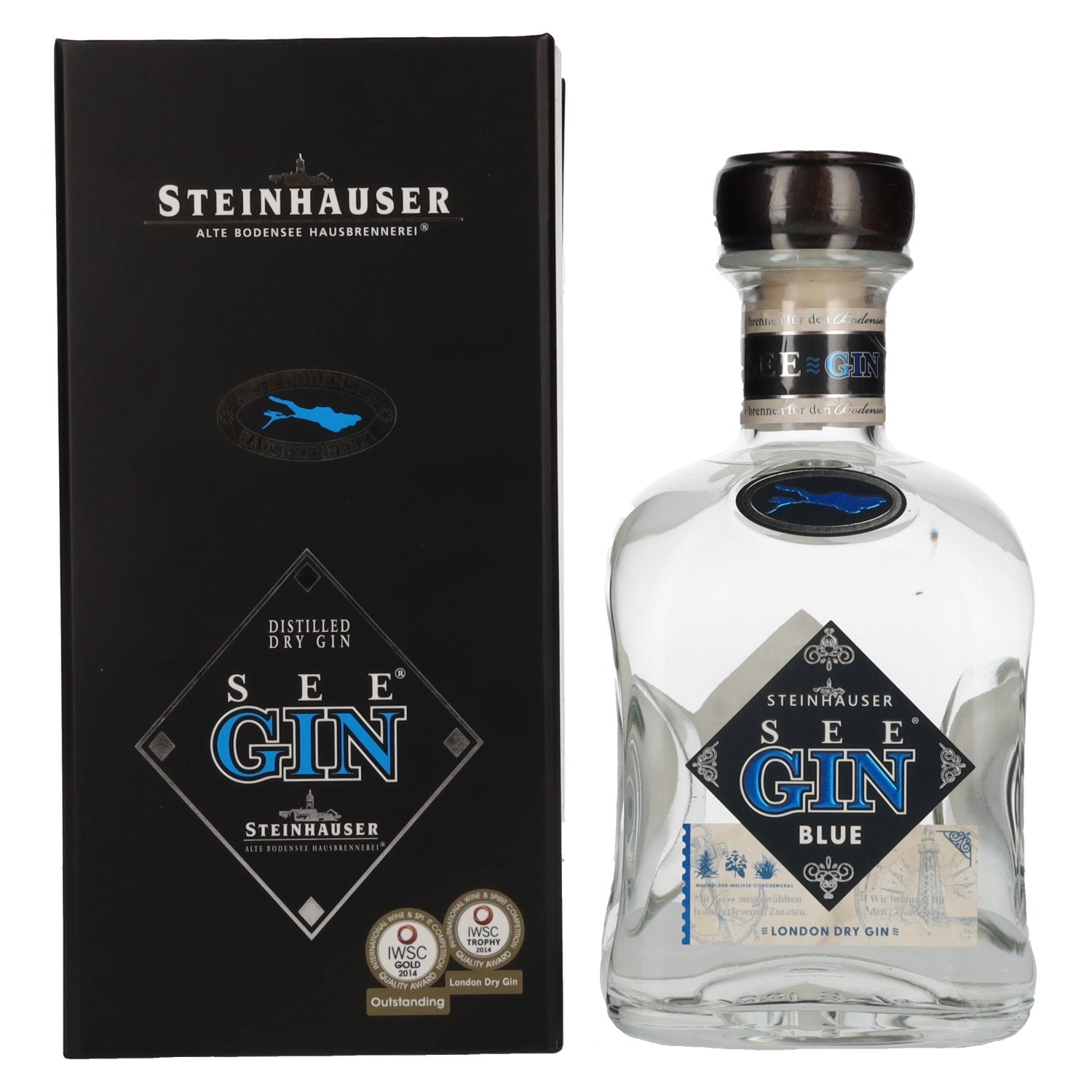 Steinhauser SeeGin Blue London Dry Gin 48% vol. 0.7l in geschenkverpakking