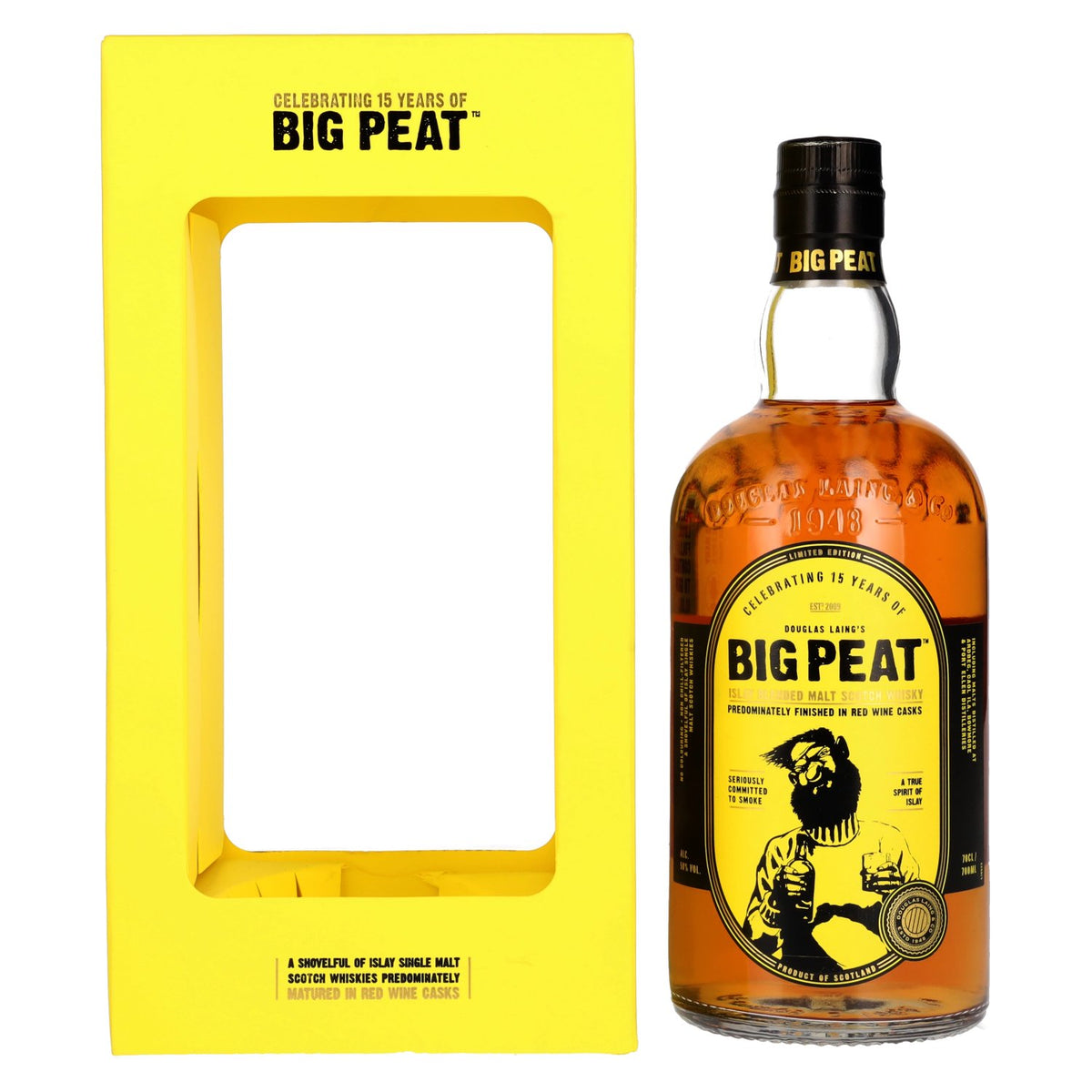 Douglas Laing Big Peat Islay Blended Malt Scotch, édition 15e anniversaire, 50 % vol., 0,7 l, dans un coffret cadeau