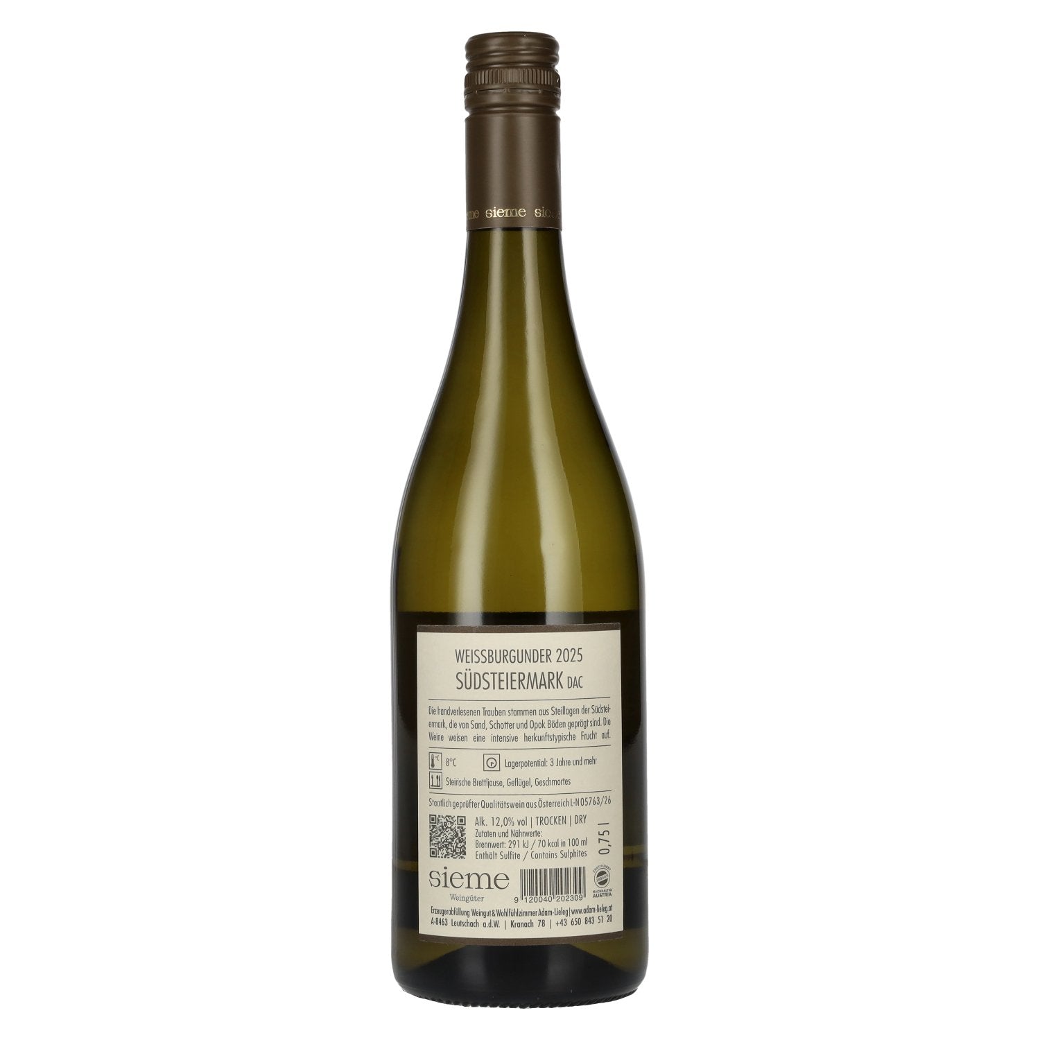 Adam-Lieleg Pinot Blanc Südsteiermark DAC 2025 12% Vol. 0,75l
