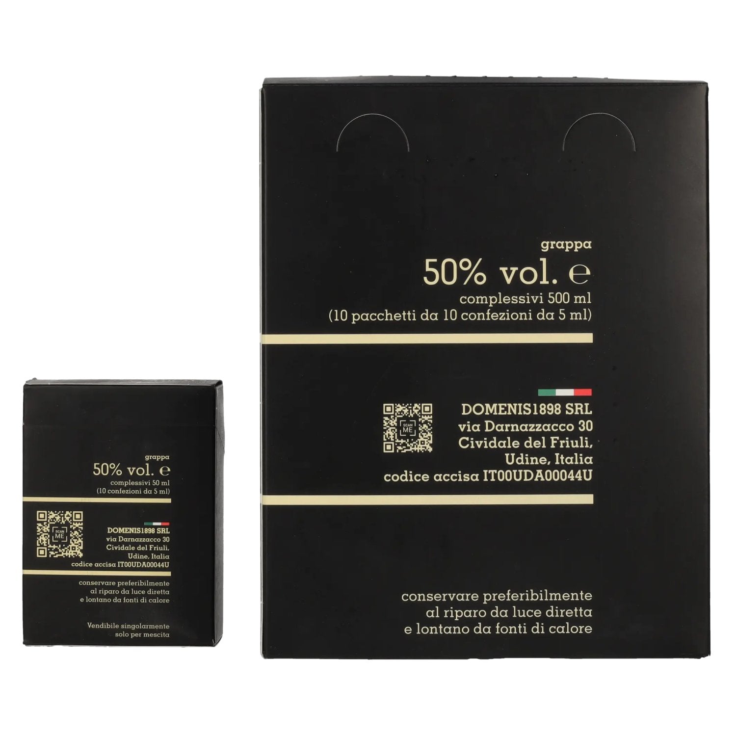 Domenis 1898 STORICA NERA Grappa 50% Vol. 10x10x0,005l in Geschenkbox