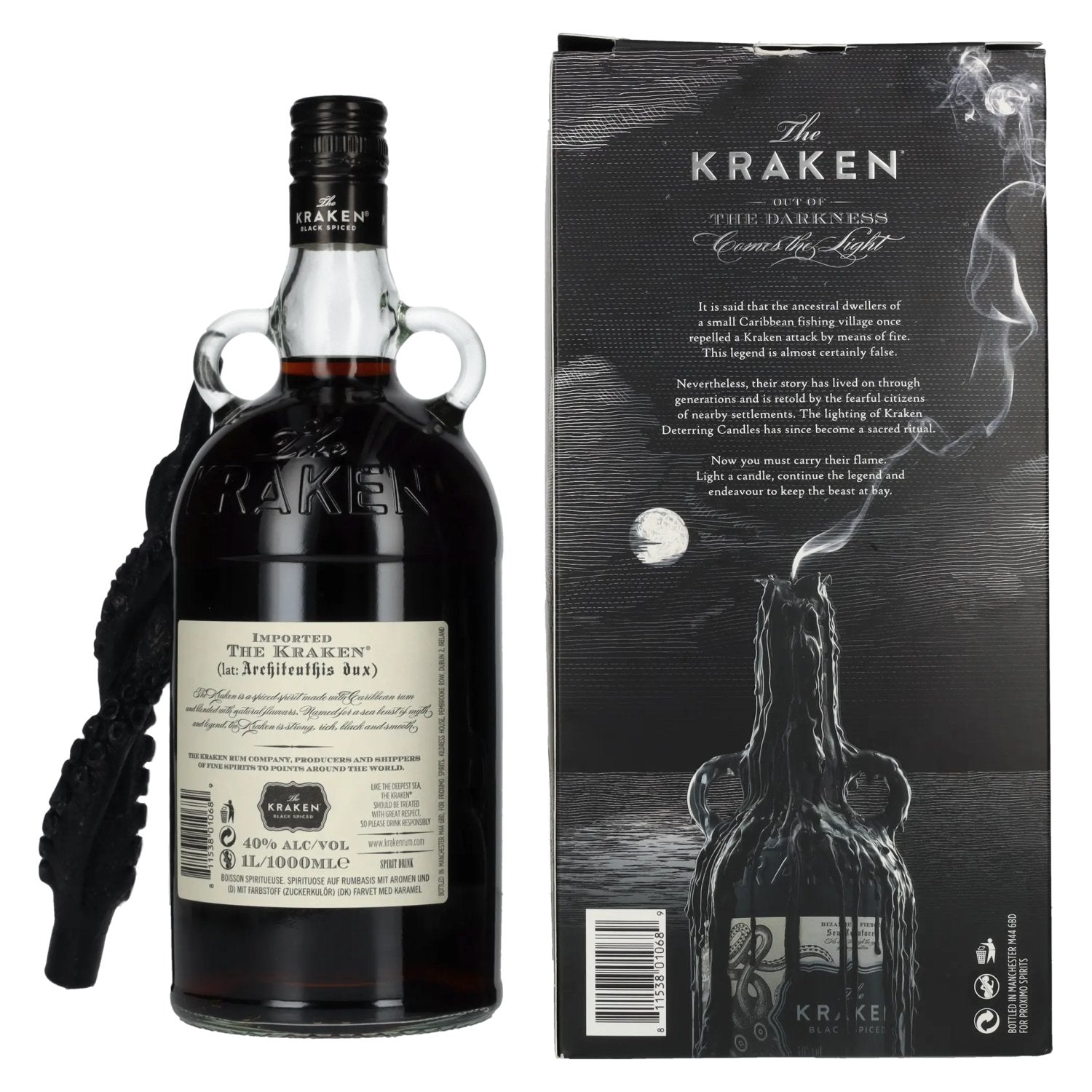 The Kraken Black Spiced 40% Vol. 1l in Geschenkbox mit Kerze