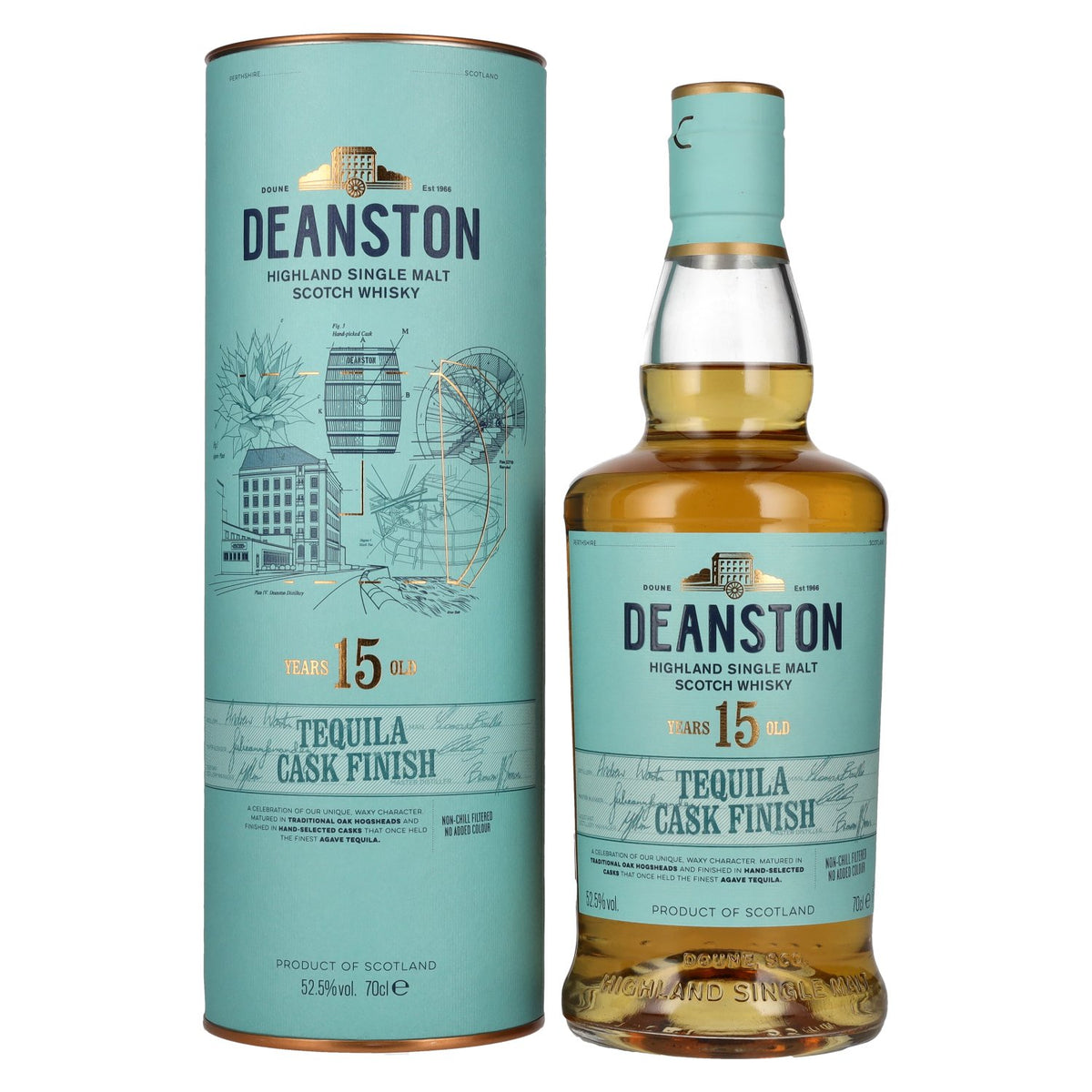 Deanston 15 Years Old Highland Single Malt Tequila Cask Finish 52.5% vol. 0.7l in a gift box