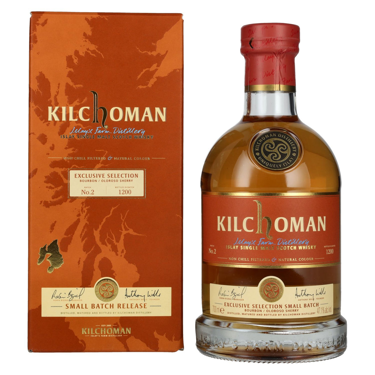 Kilchoman Islay Single Malt Whisky Bourbon/Oloroso Sherry SMALL BATCH 2 47,1% Vol. 0,7l in Geschenkbox