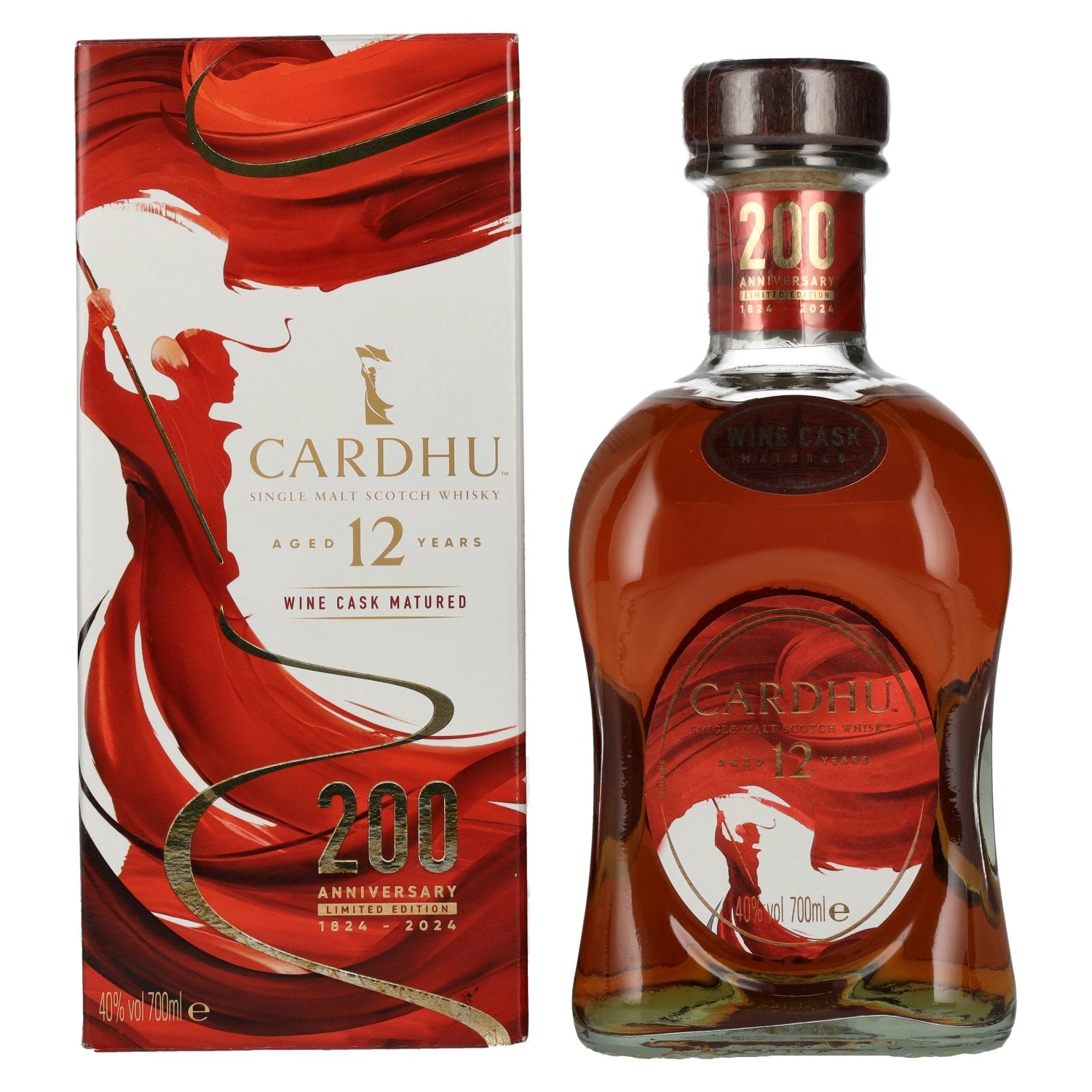 Cardhu 12 Years Old 200th Anniversary Wine Cask Limited Edition 40% Vol. 0,7l in geschenkverpakking