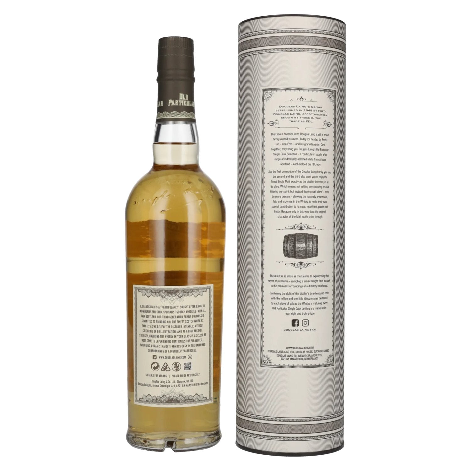 Douglas Laing OLD PARTICULAR Glentauchers 15 Years Old Single Cask Malt 2007 48,4% Vol. 0,7l en coffret cadeau