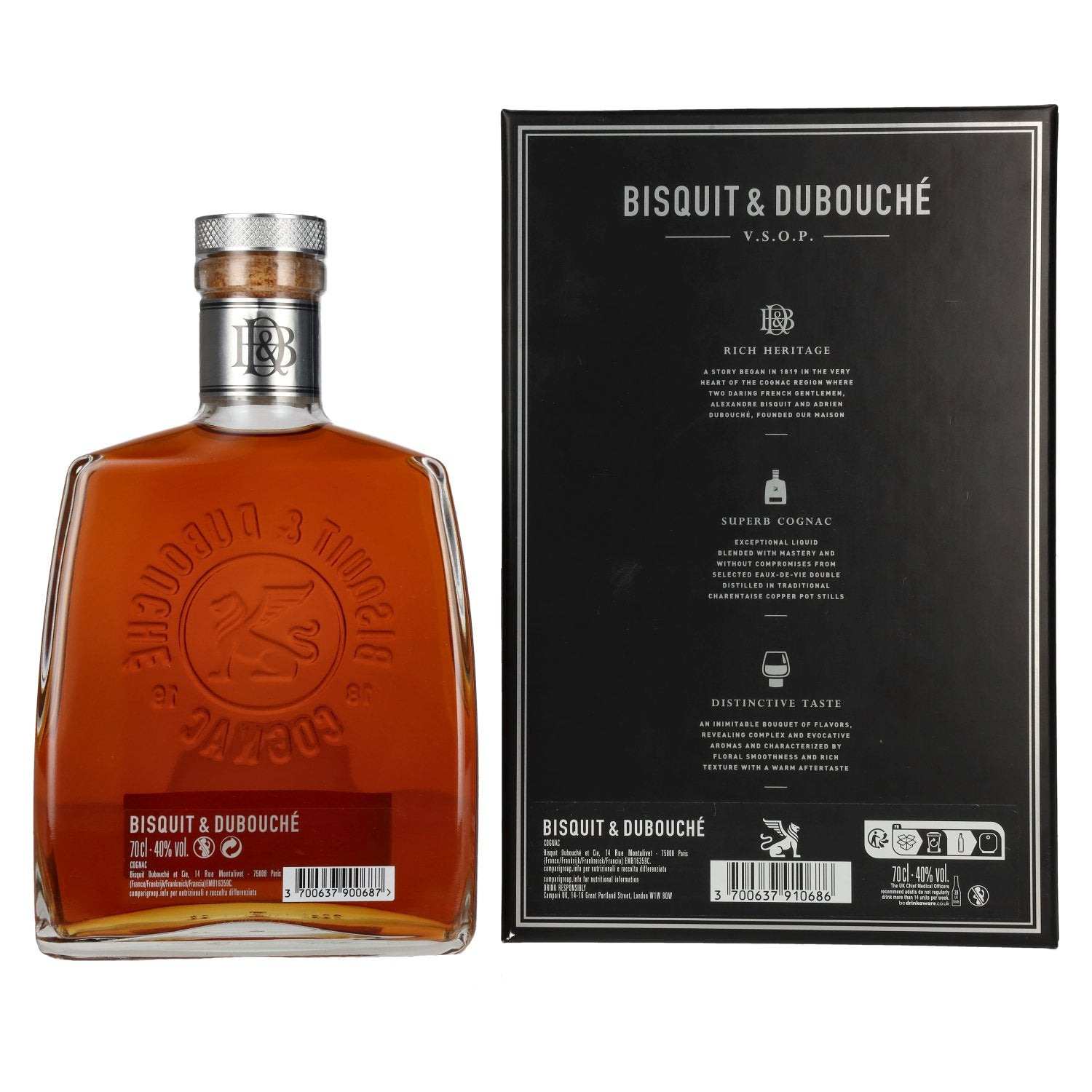Bisquit &amp; Dubouché Cognac V.S.O.P. 40% Vol. 0,7l in geschenkverpakking