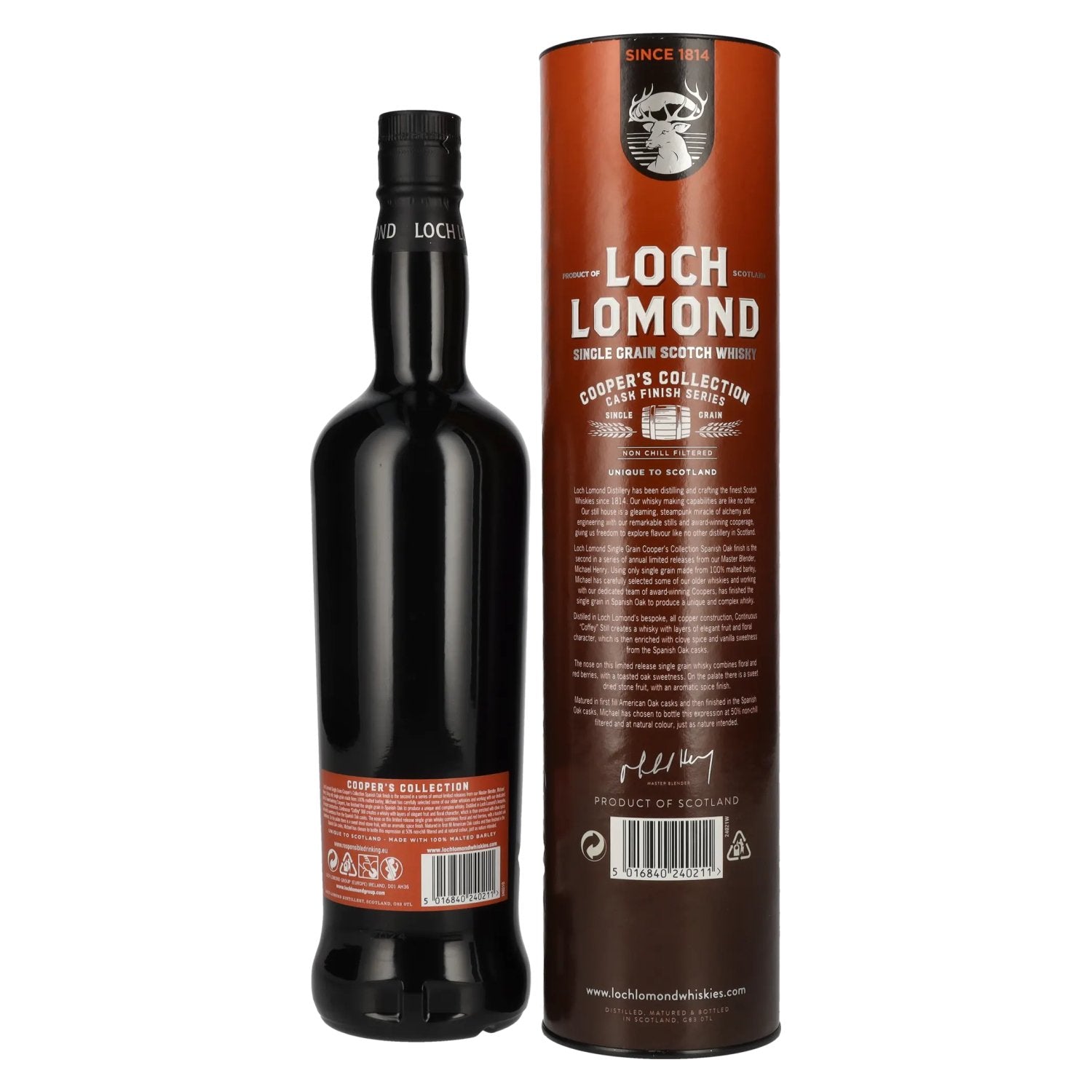 Loch Lomond COOPER COLLECTION Spanish Oak Cask Single Grain Scotch Whisky 50% vol. 0,7l en coffret cadeau