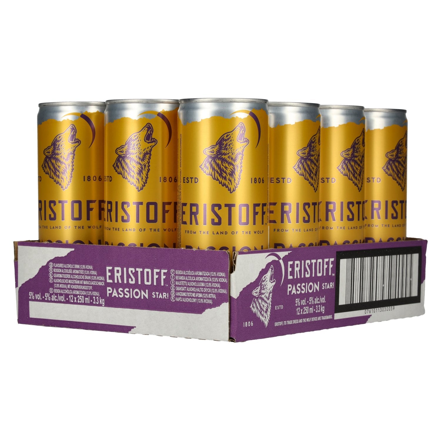 Eristoff Passion Star 5% vol. 12x0,25l canettes consignées