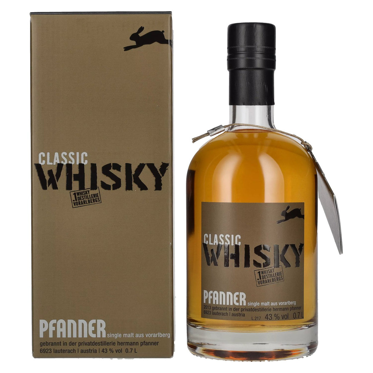 Whisky single malt Pfanner Classic 43 % vol., 0,7 l, dans un coffret cadeau