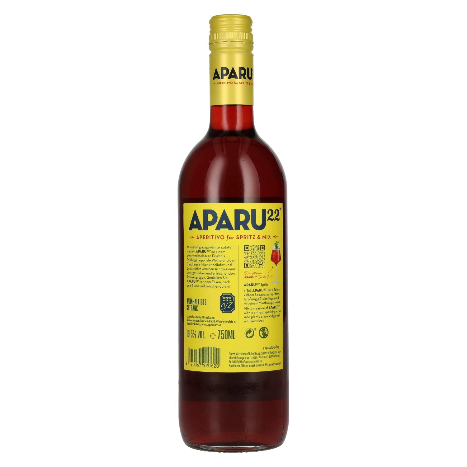 APARU22 Aperitivo voor Spritz &amp; Mix 10,5% Vol. 0,75l