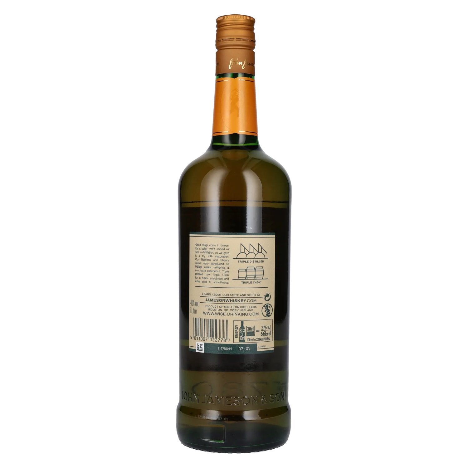 Jameson Triple Distilled &amp; Triple Cask Irish Whiskey 40% Vol. 1l