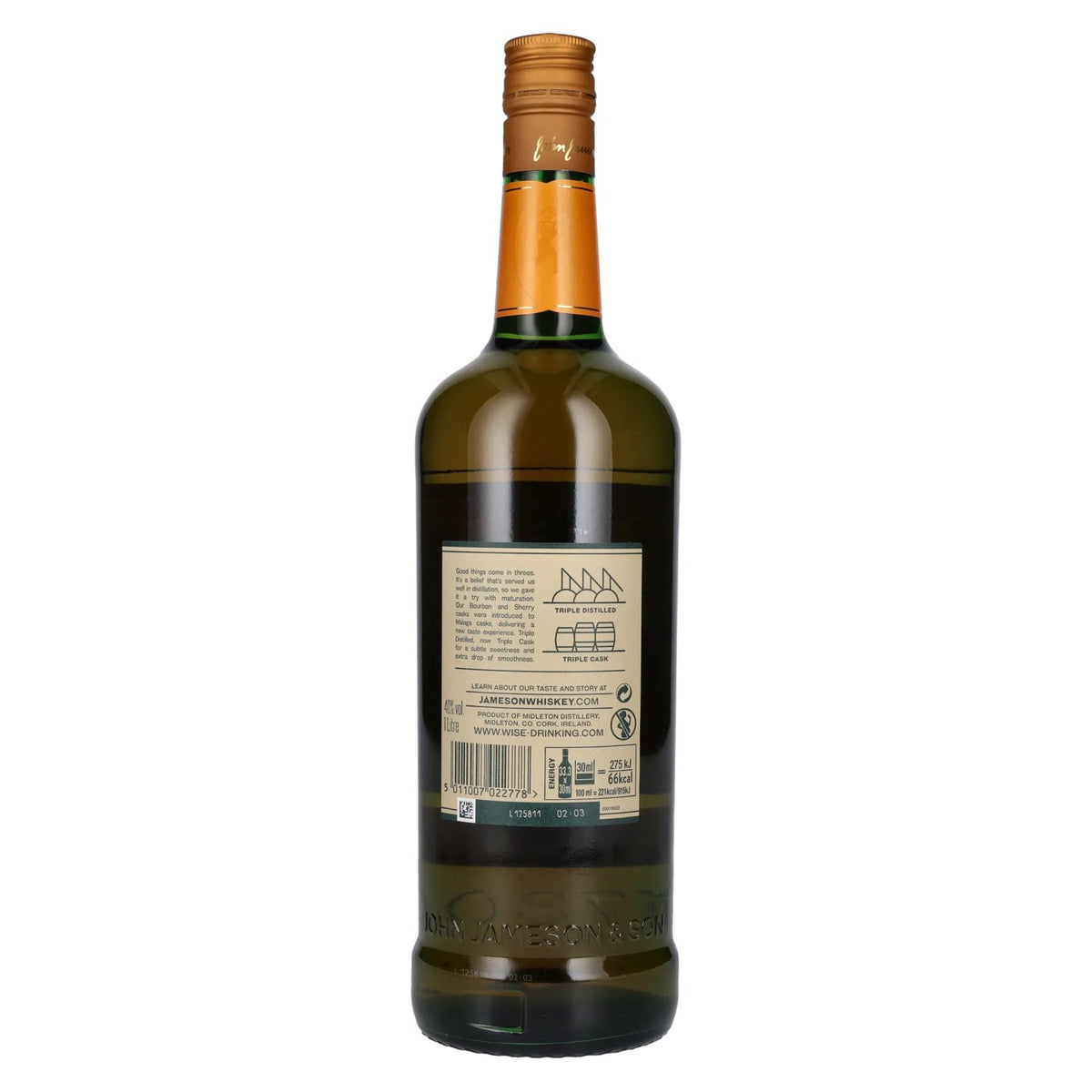 Jameson Whiskey Triple Distilled &amp; Triple Cask, 40 % vol., 1 l