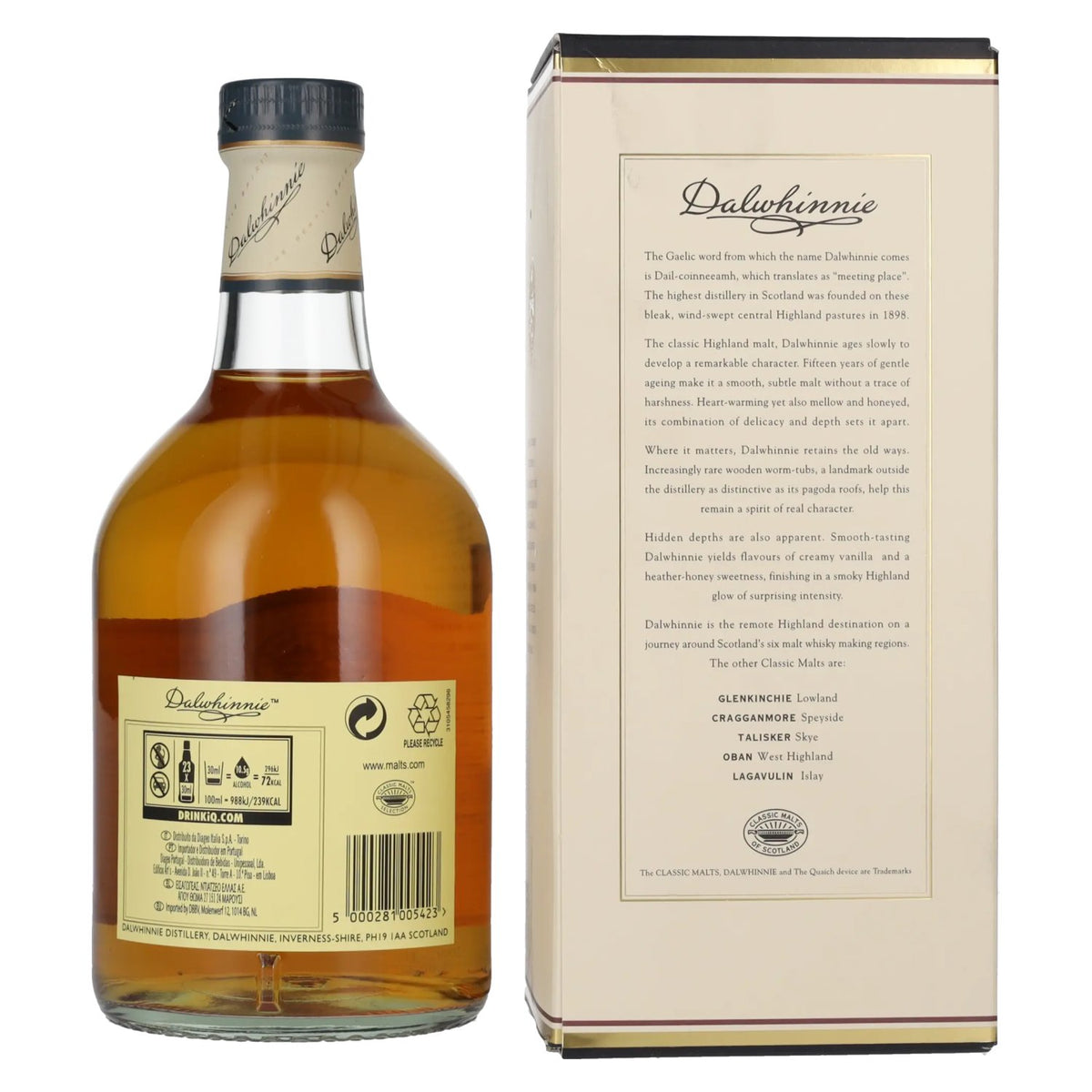 Dalwhinnie 15 Years Old Highland Single Malt Scotch Whisky 43% vol. 0,7 l in geschenkverpakking