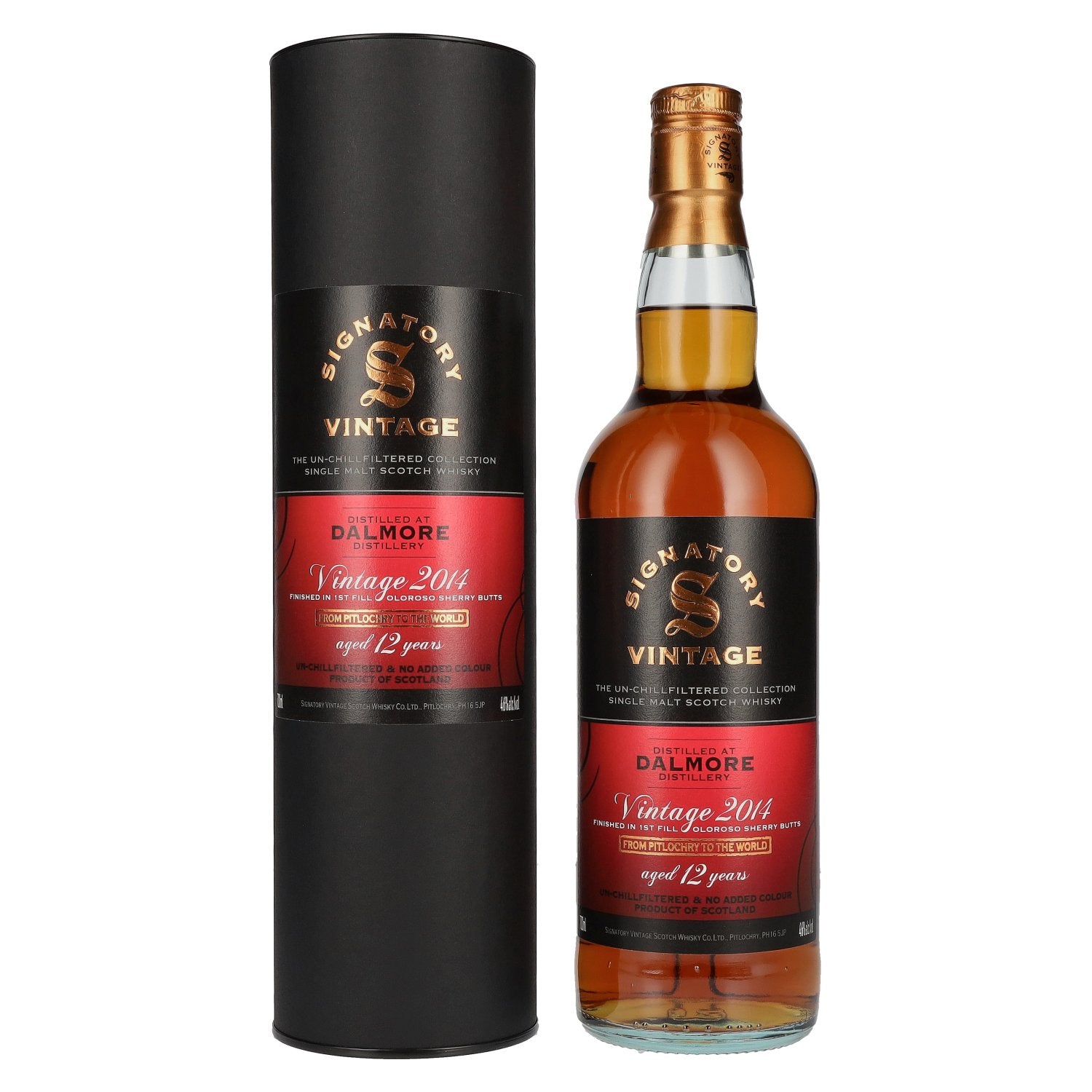 Signatory Vintage DALMORE 12 Years Old The Un-Chillfiltered 1st Fill Oloroso Butt #3,6 2014 46% vol. 0,7 l in geschenkverpakking