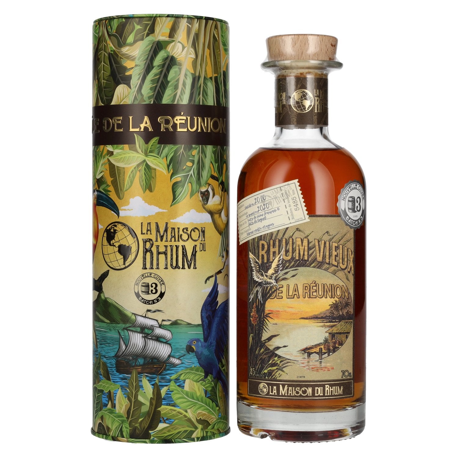 La Maison du Rhum LA RÉUNION 2010/2020 Partij nr. 3 45% Vol. 0,7l in Blik