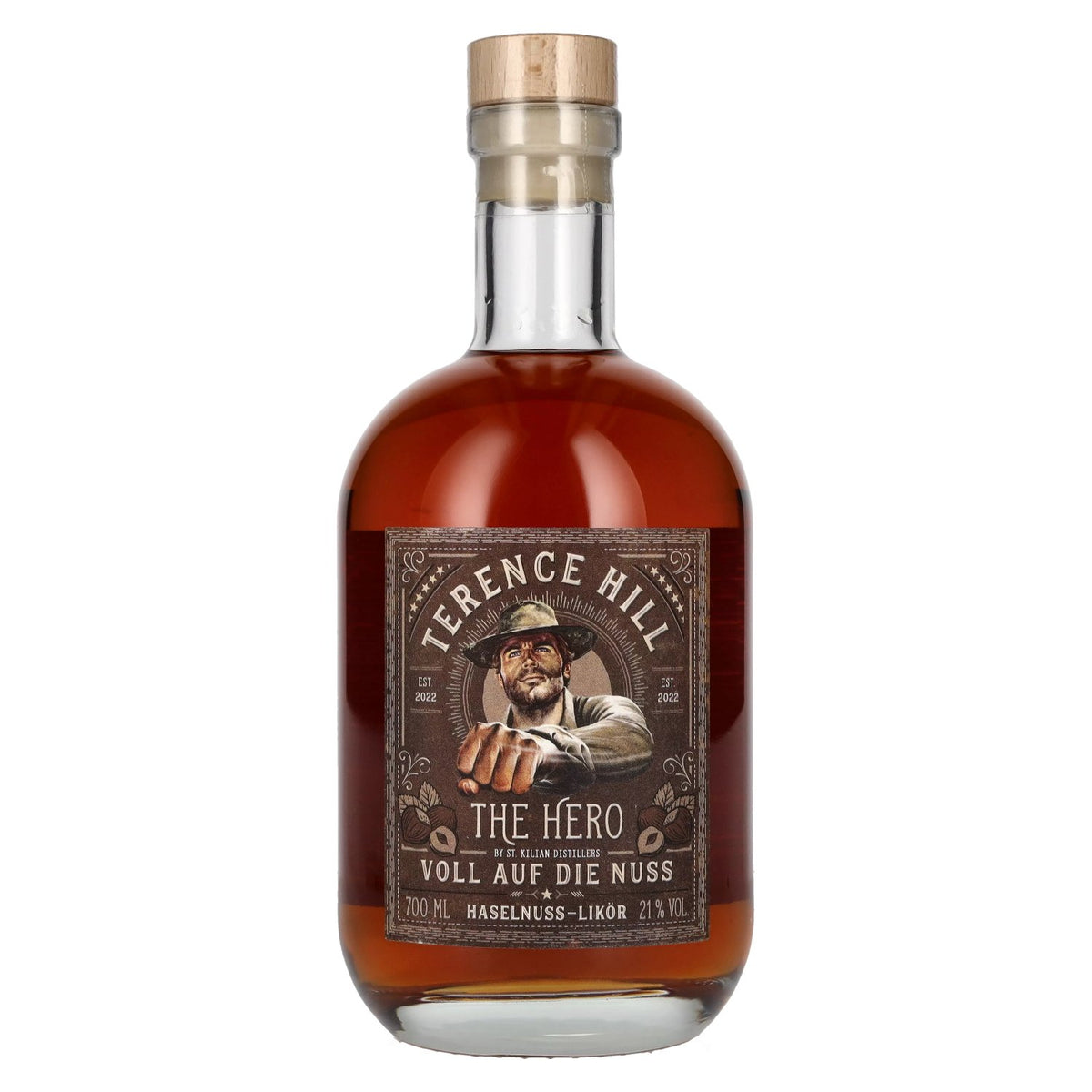 Terence Hill THE HERO Voll Auf Die Nuss Hazelnut Liqueur 21% vol. 0.7l