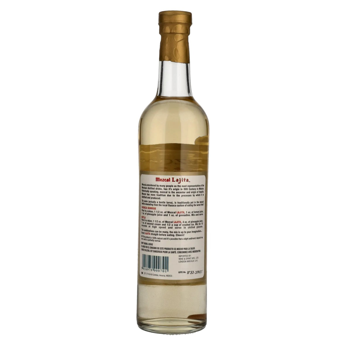 Lajita Mezcal REPOSADO met agaveworm 40% vol. 0,5 l